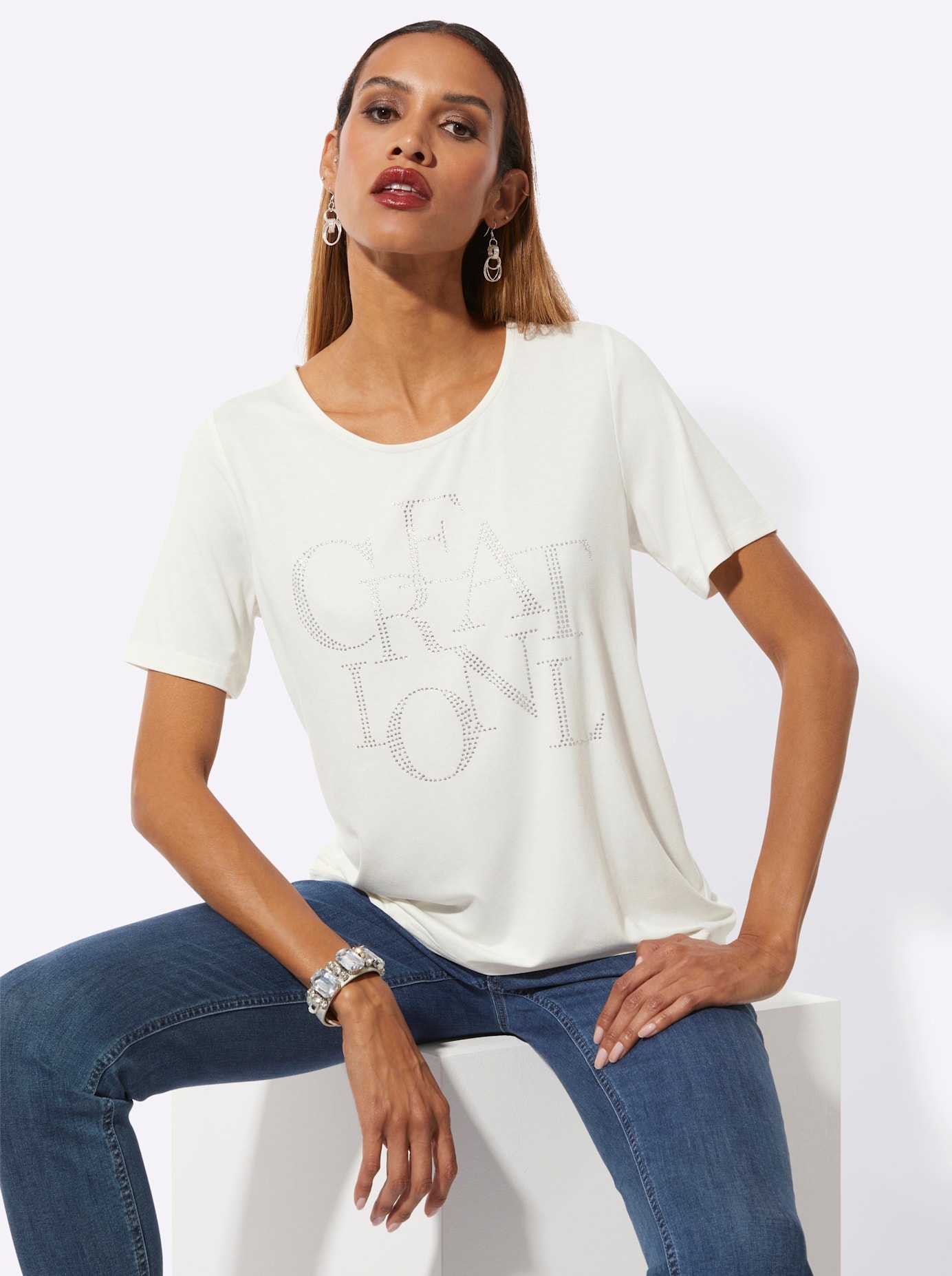 creation L Kurzarmshirt »Shirt« 1 tlg.