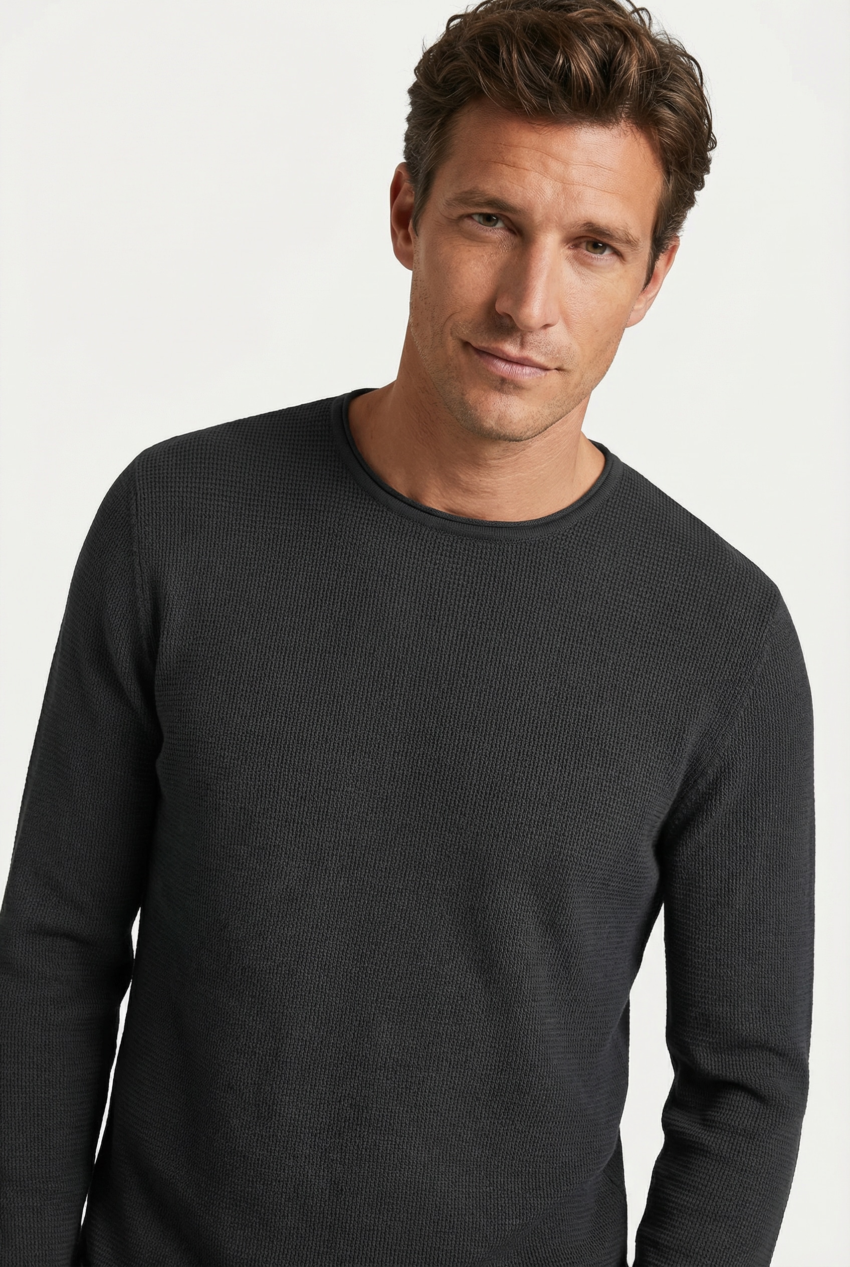 Joop Jeans Rundhalspullover "Svenor" mit feinem Strukturmuster günstig online kaufen