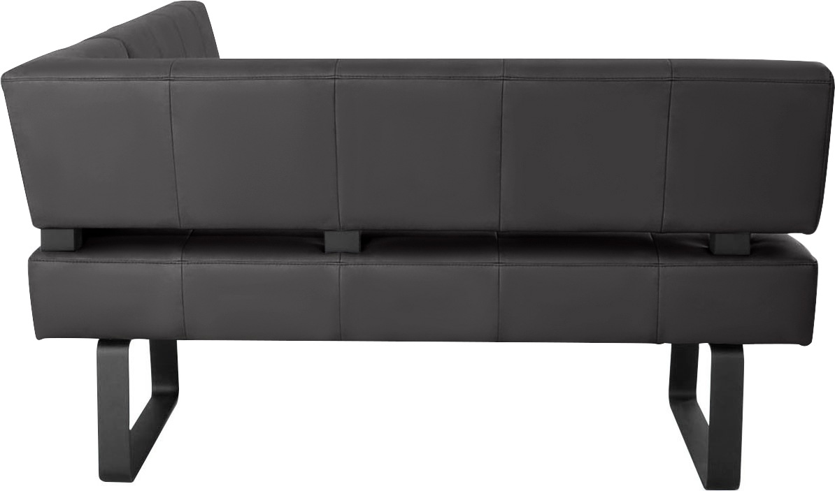 Eckbank K+W KOMFORT & WOHNEN "Spider II", grau (mocca 78, schwarz), B:165cm H:88cm T:195cm, Sitzbänke, Eckbank, Sitzsteppung, bequem durch Sandwichbauweise, 2 Stellmaße 3