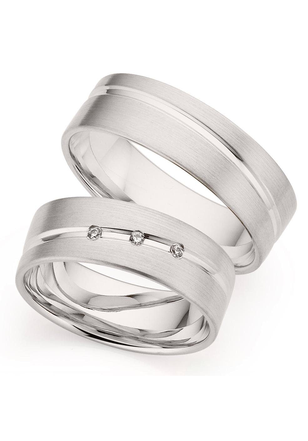 PHÖNIX Damen Trauring "Schmuck Geschenk Gold 333 Trauring Ehering LIEBE versch. Varianten", 60, ohne Brillant, Weißgold 333, 6,5mm, weiß, Weißgold