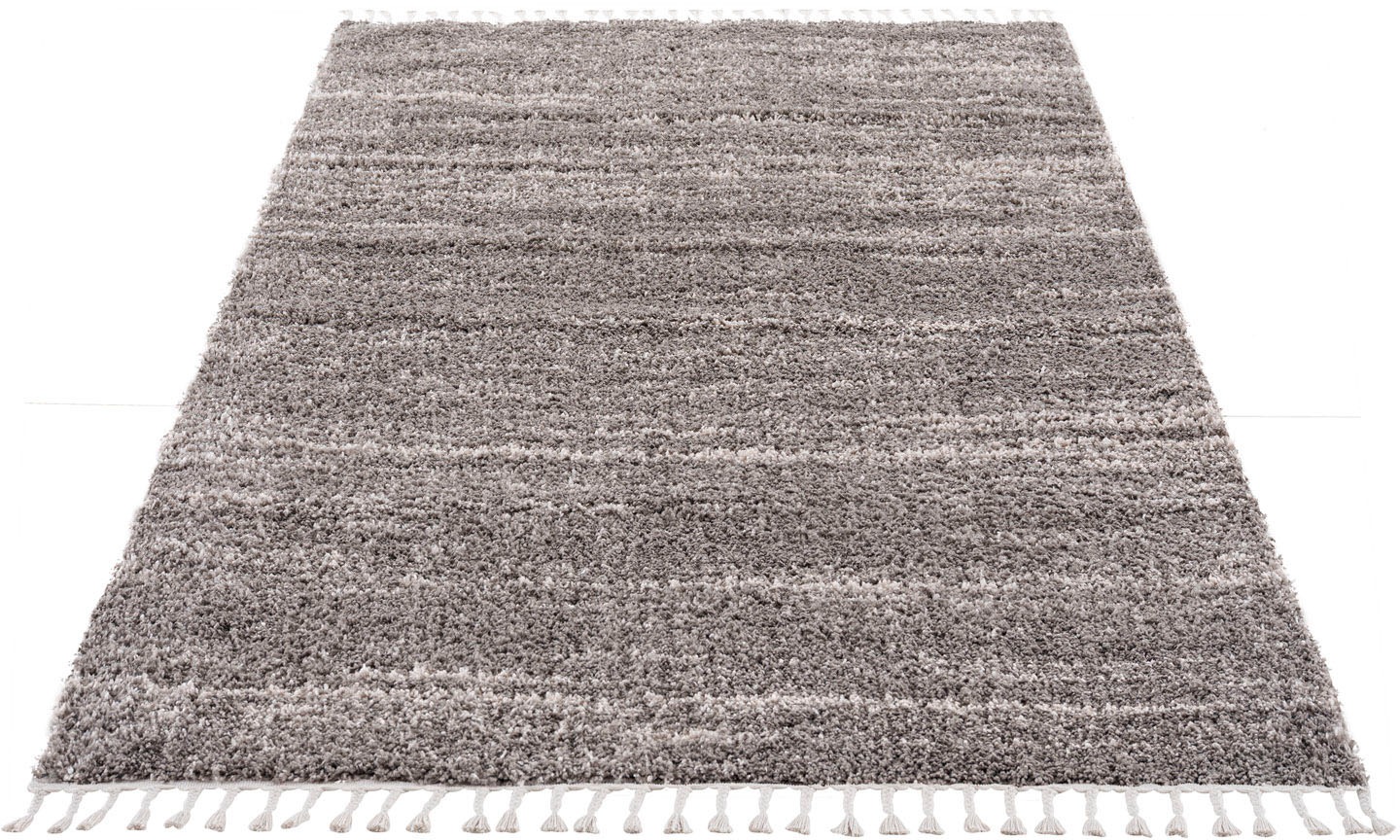 Carpet City Hochflor-Teppich »Pulpy 524«, rechteckig, 30 mm Höhe, besonders weich, mit Fransen, Meliert