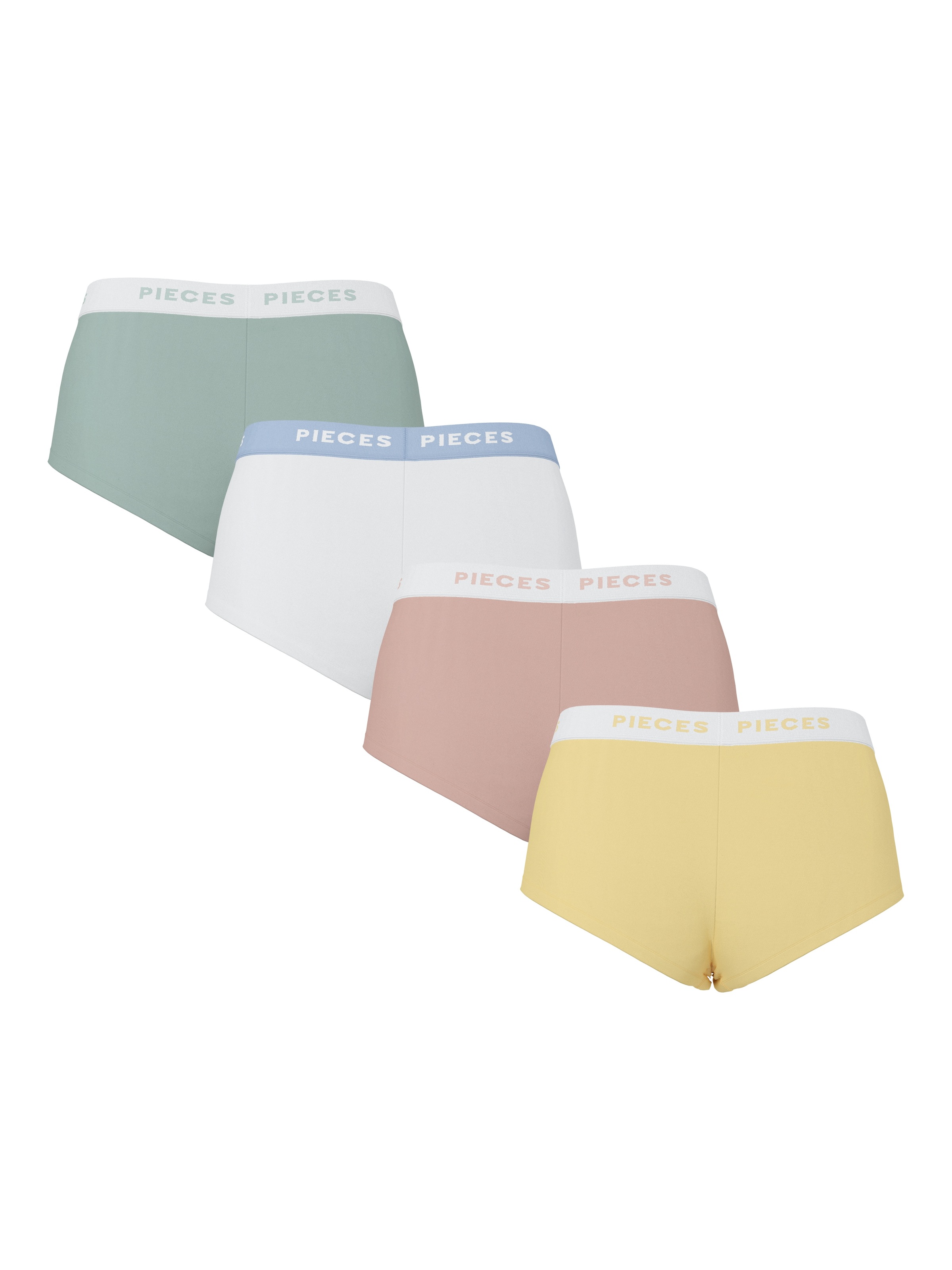 Thumbnail - pieces Hipster "PCLOGO LADY 4 PACK SOLID NOOS BC" Packung, 4er-Pack, 4 Stk. Baumwollmischung