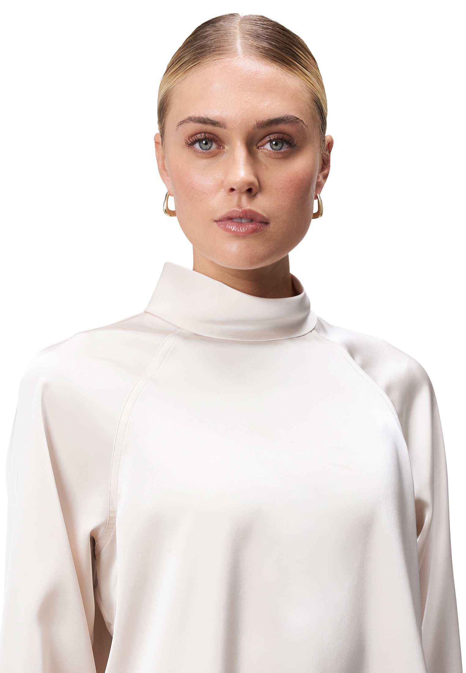 Zero Satinbluse »zero Damen Satinbluse mit Stehkragen«