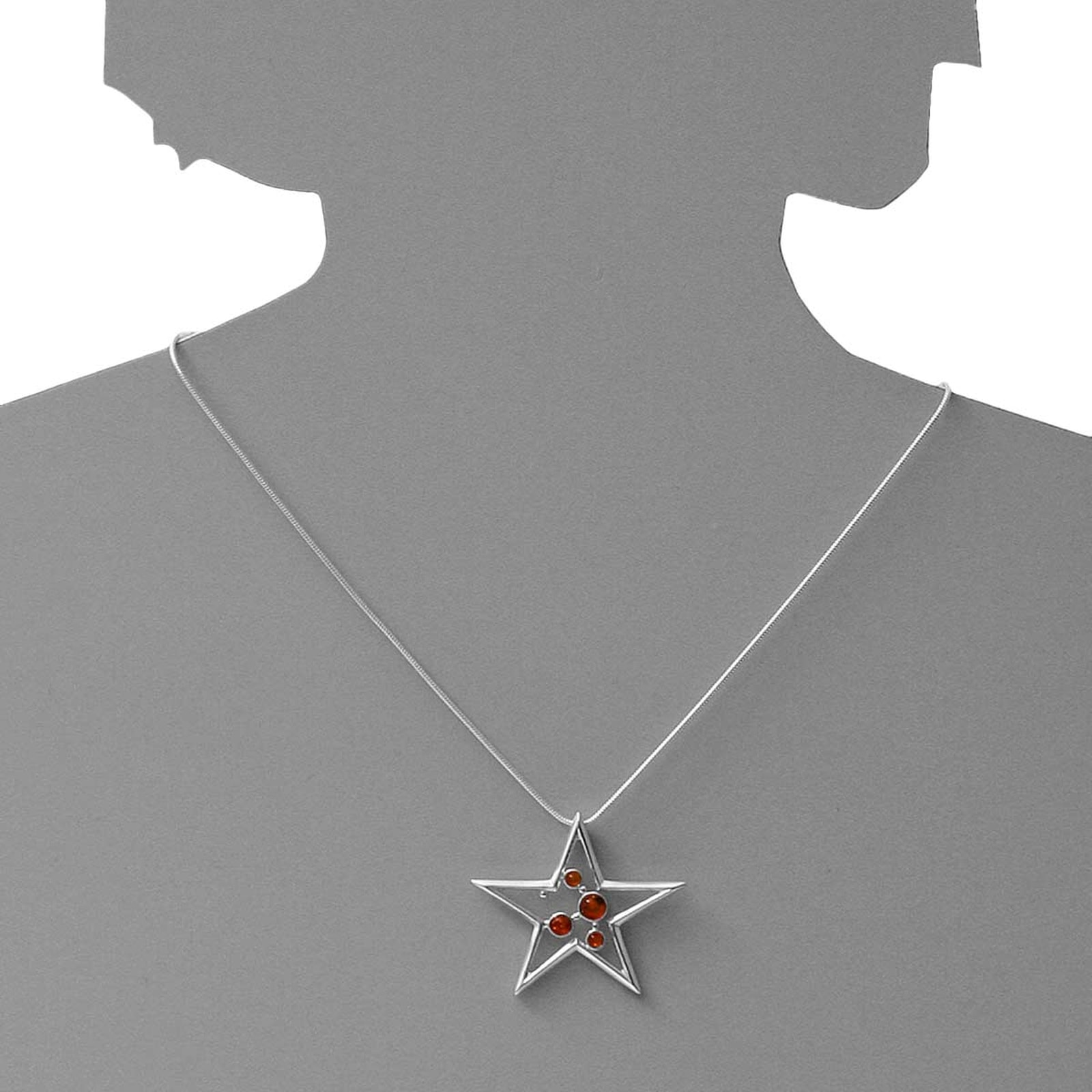 OSTSEE-SCHMUCK Kettenanhänger »- Stern - Silber 925/000 - Bernstein«