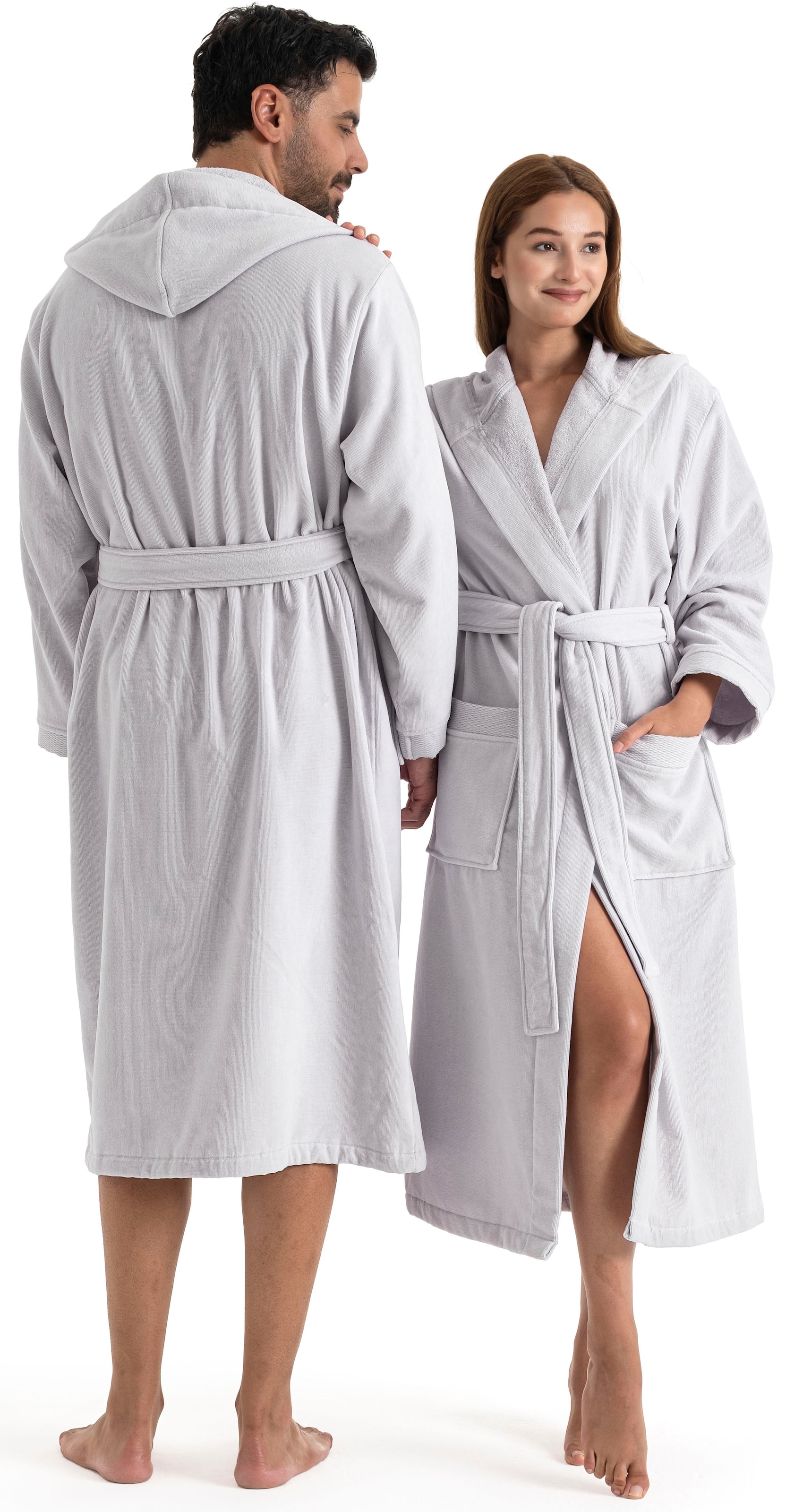 OTTO home Unisex-Bademantel »Fenya, 330 g/m², ideal für Sauna & Spa, Hotelbademantel, Morgenmantel«, (1 St.), Reißverschlusstaschen, weich mit GRATIS-Zugabe: 1x Duschtuch 70x140 cm