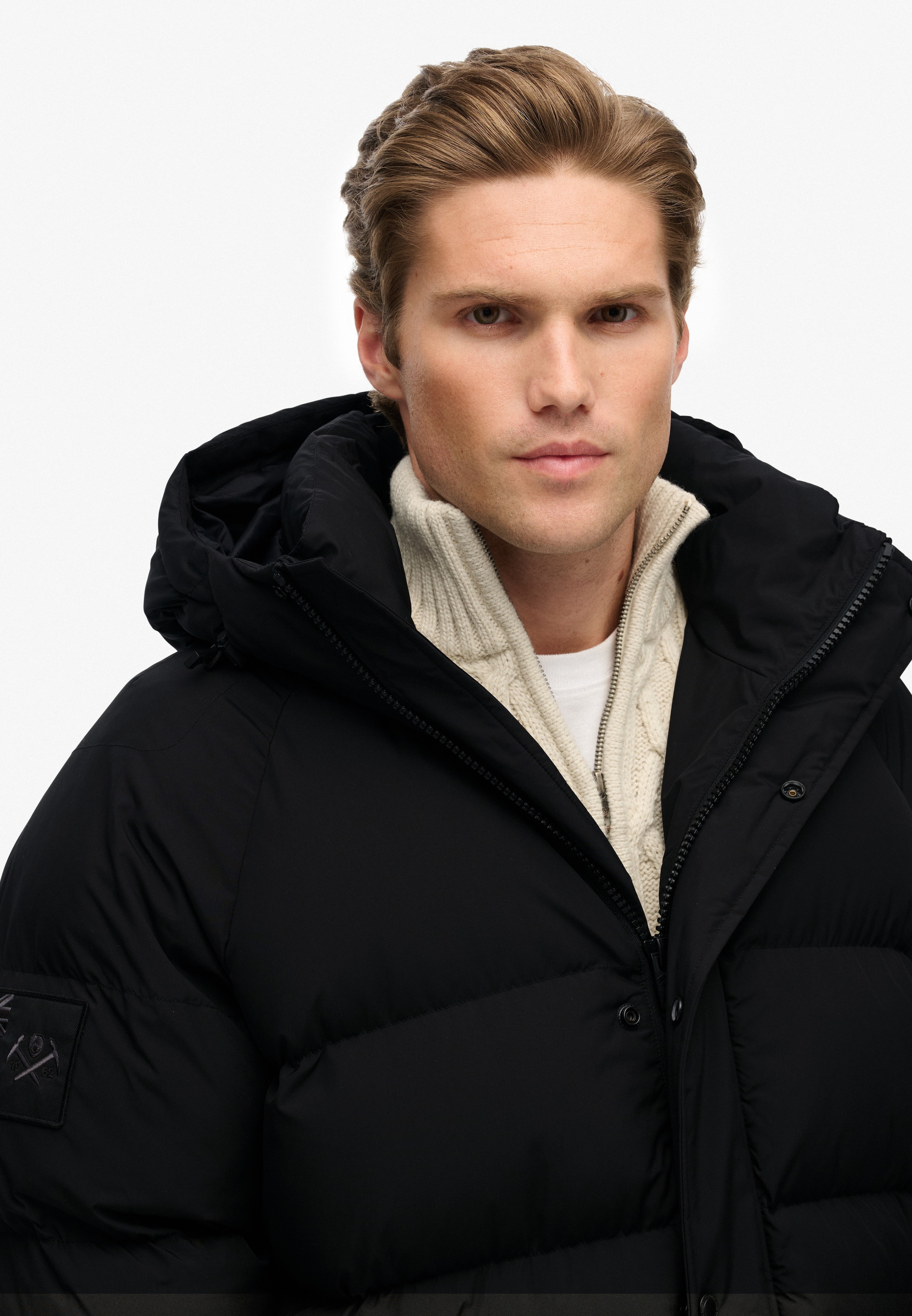 Superdry Steppjacke »XPD LONGLINE BAFFLE PARKA« mitKapuze