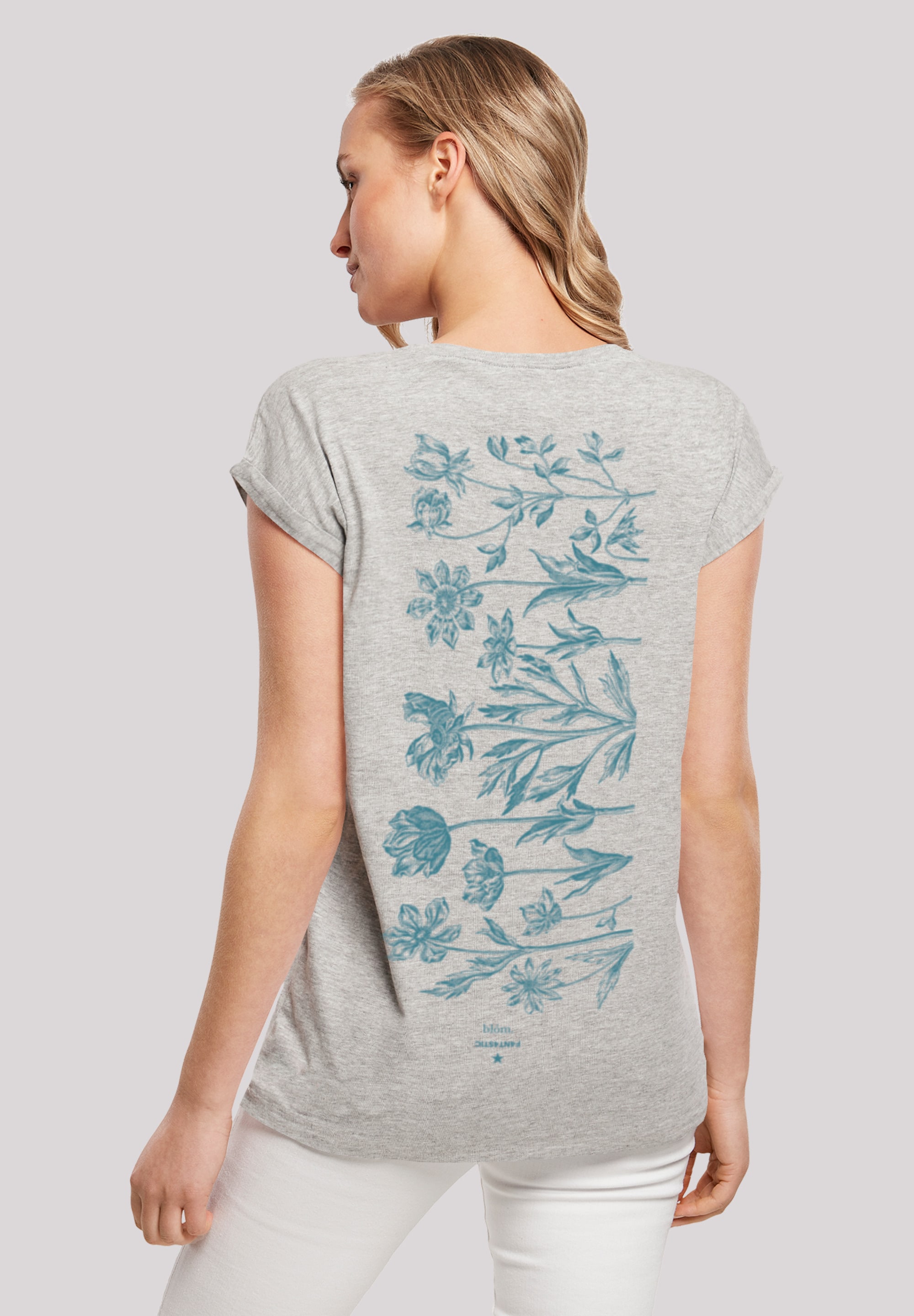 F4NT4STIC T-Shirt "Blumenmuster Blau", Print