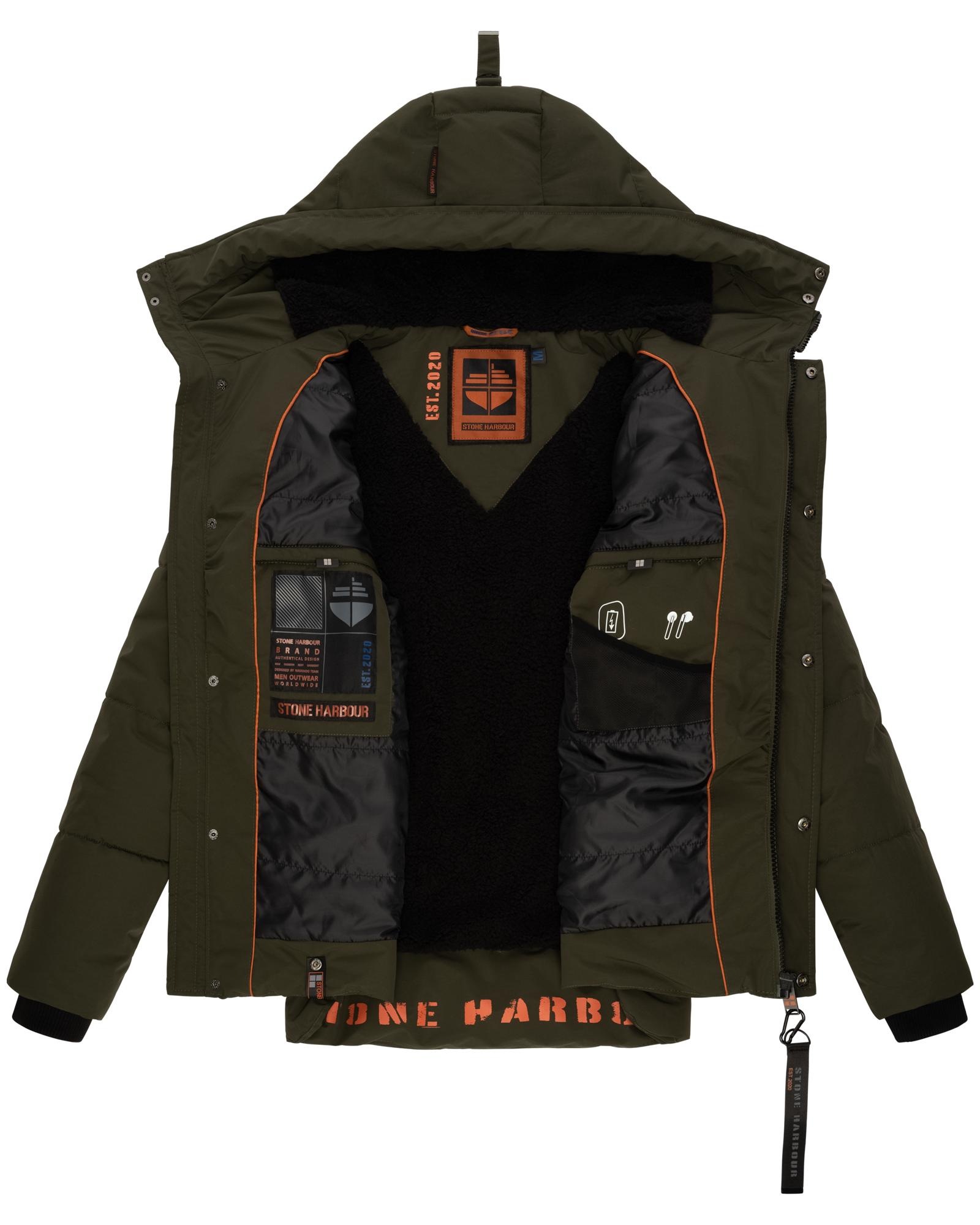 Stone Harbour Outdoorjacke »Admaroo«, mit Kapuze, Stylische Winterjacke mit Teddyfell-Innenfutter