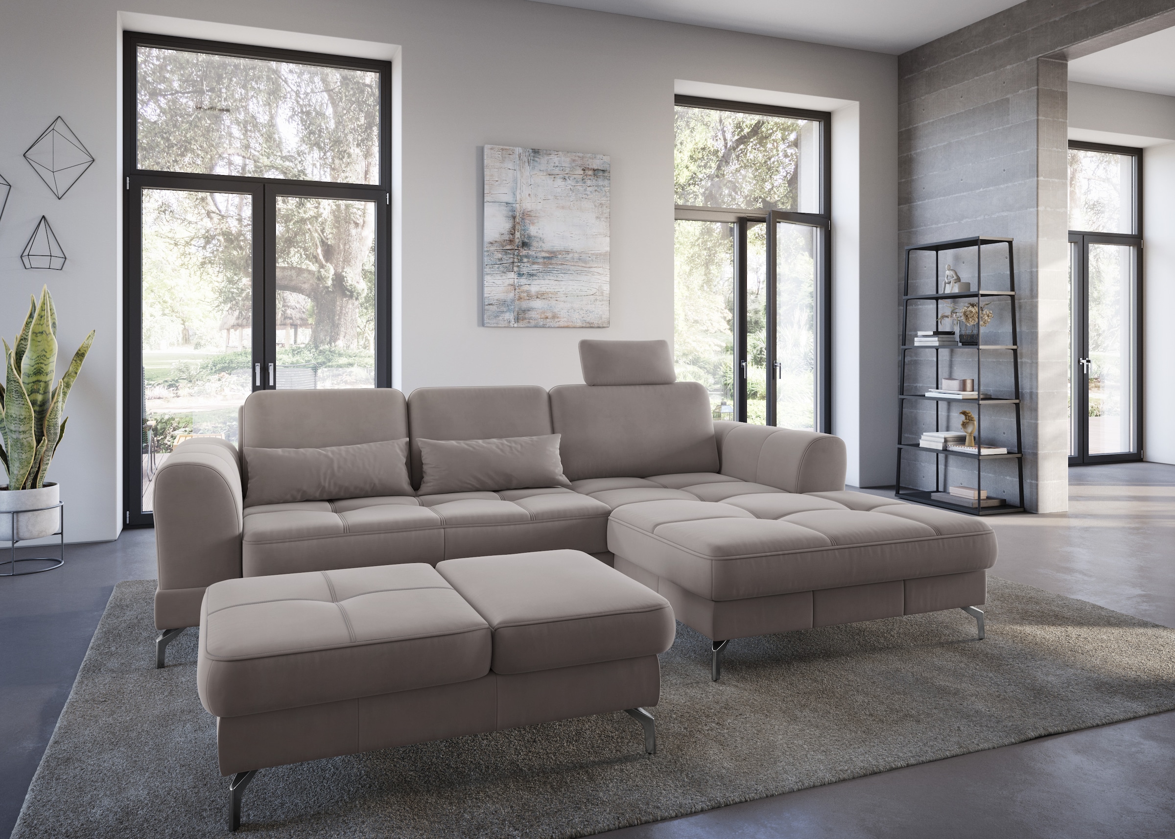 sit&more Hocker »Bendigo« mit Klappfunktion, Bodenfreiheit 12 cm, wahlweise in 2 Fußfarben