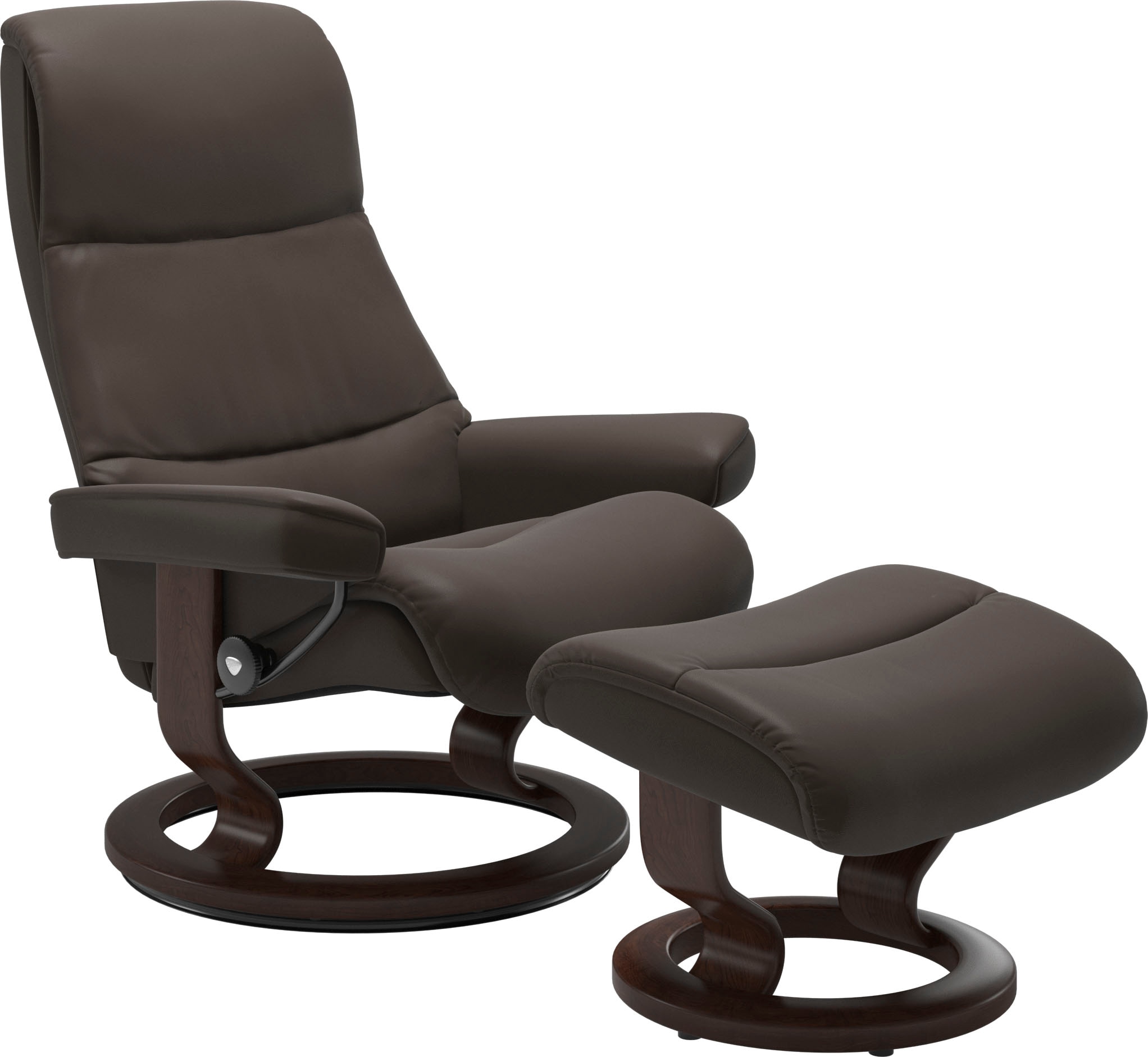 Stressless Relaxsessel "View" Set, Relaxsessel mit Hocker, mit Classic Base, Größe S,Gestell Braun