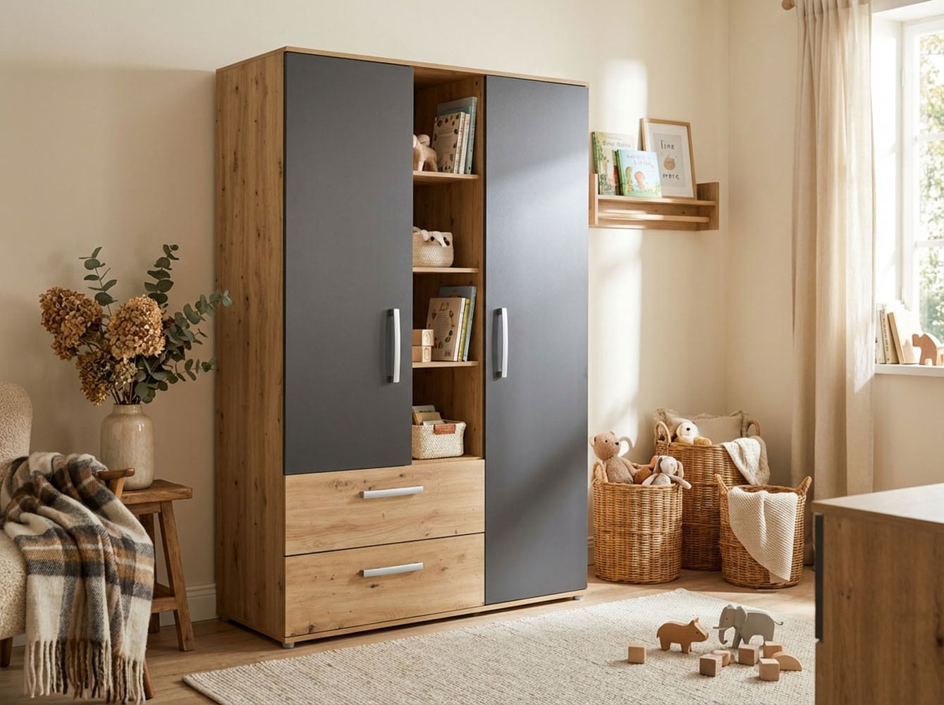 arthur berndt Jugendzimmer-Set »Kinderzimmer »Alessio« Set 4-teilig« Set, 4 Stk. tlg. Modernes Kleinkinderzimmer - Set