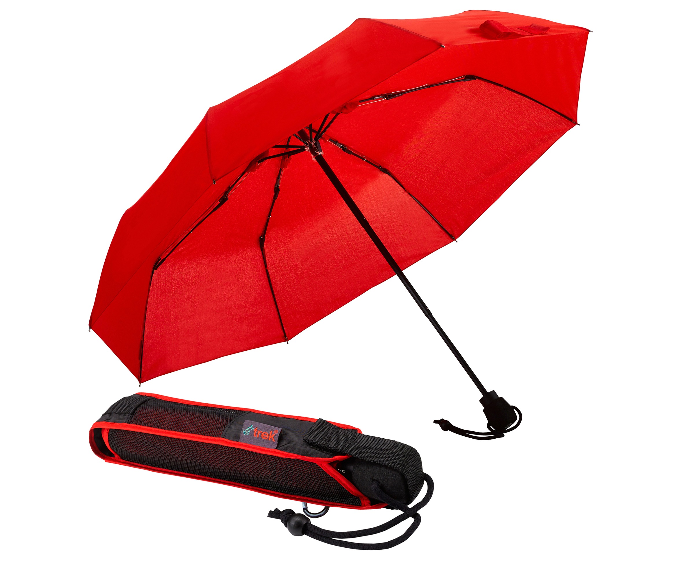 EuroSCHIRM® Taschenregenschirm »light trek«, kompakte Größe, mit integriertem Kompass im Griff