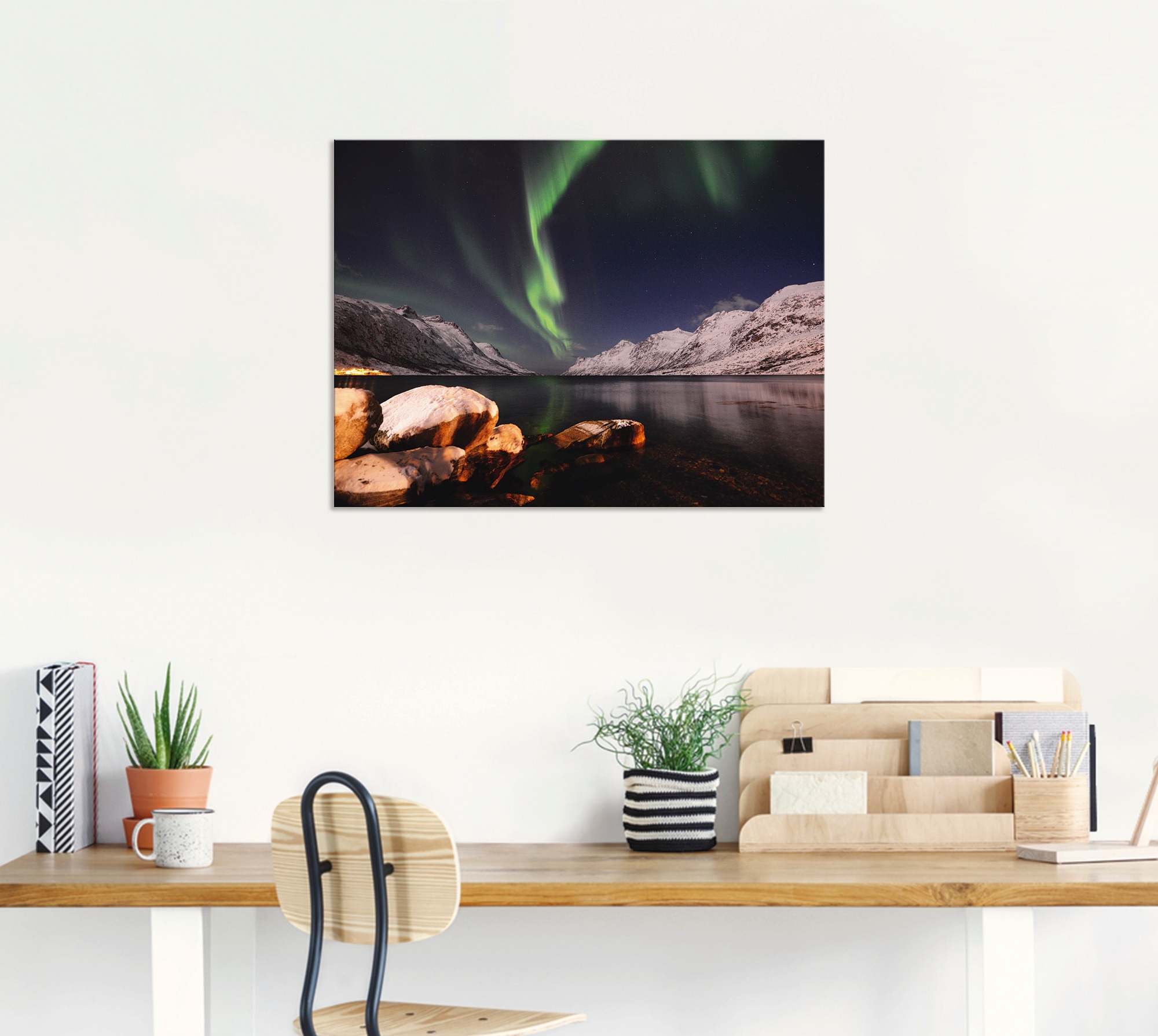 Artland Wandbild »Nordlicht Norwegen II«, Himmel, (1 St.), als Alubild, Outdoorbild, Poster in verschied. Größen