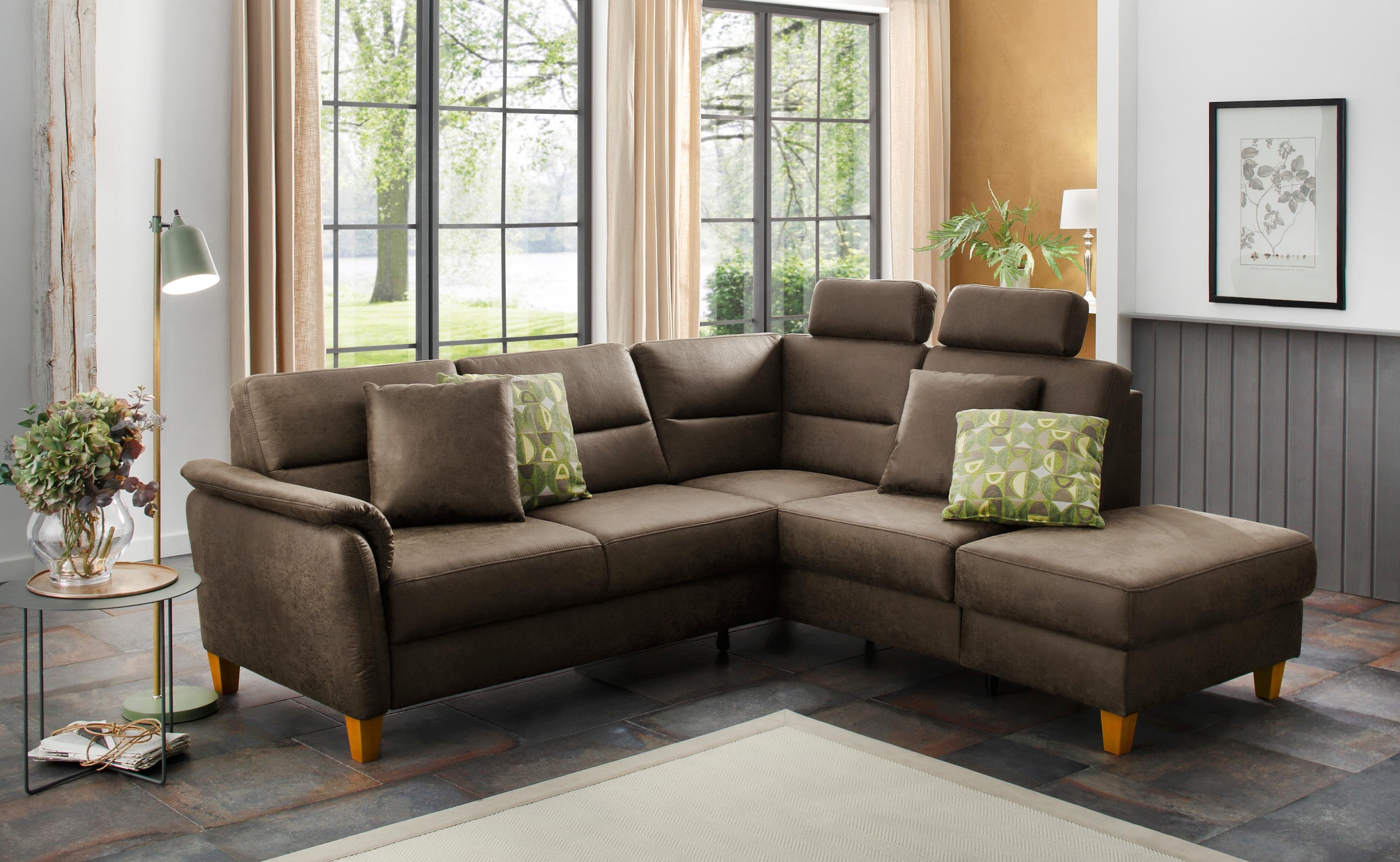 Home affaire Ecksofa "Palmera L-Form, B: 236 cm" optional Bettfunktion & Be günstig online kaufen