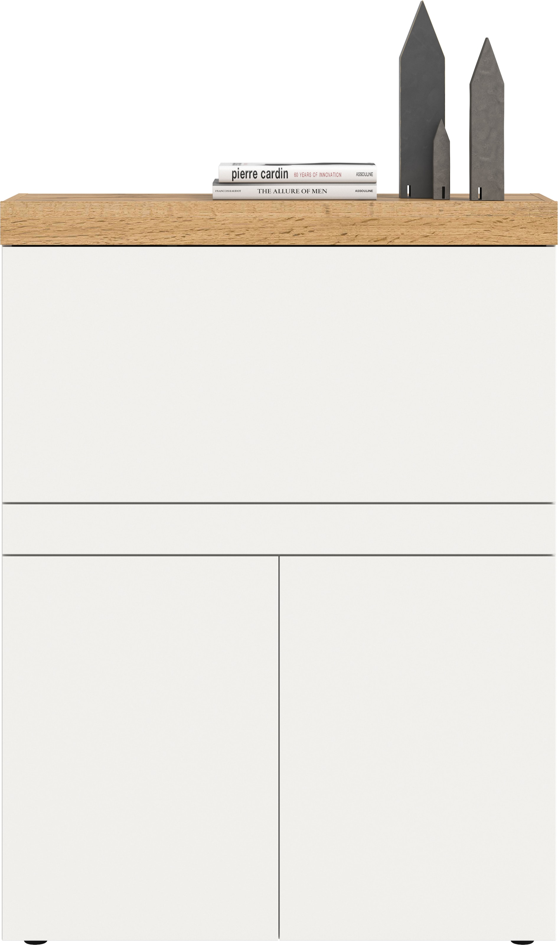 OTTO home Sekretär »MAMBO, Höhe 122cm, Home-Office-Schreibtisch, PC-Schrank« 2 Türen, 1Klappe, 7 Fächer, 1 Schubkasten, 3 höhenverstellbare Böden,  Multifunktional mit viel Stauraum, klappbare Tischfläche