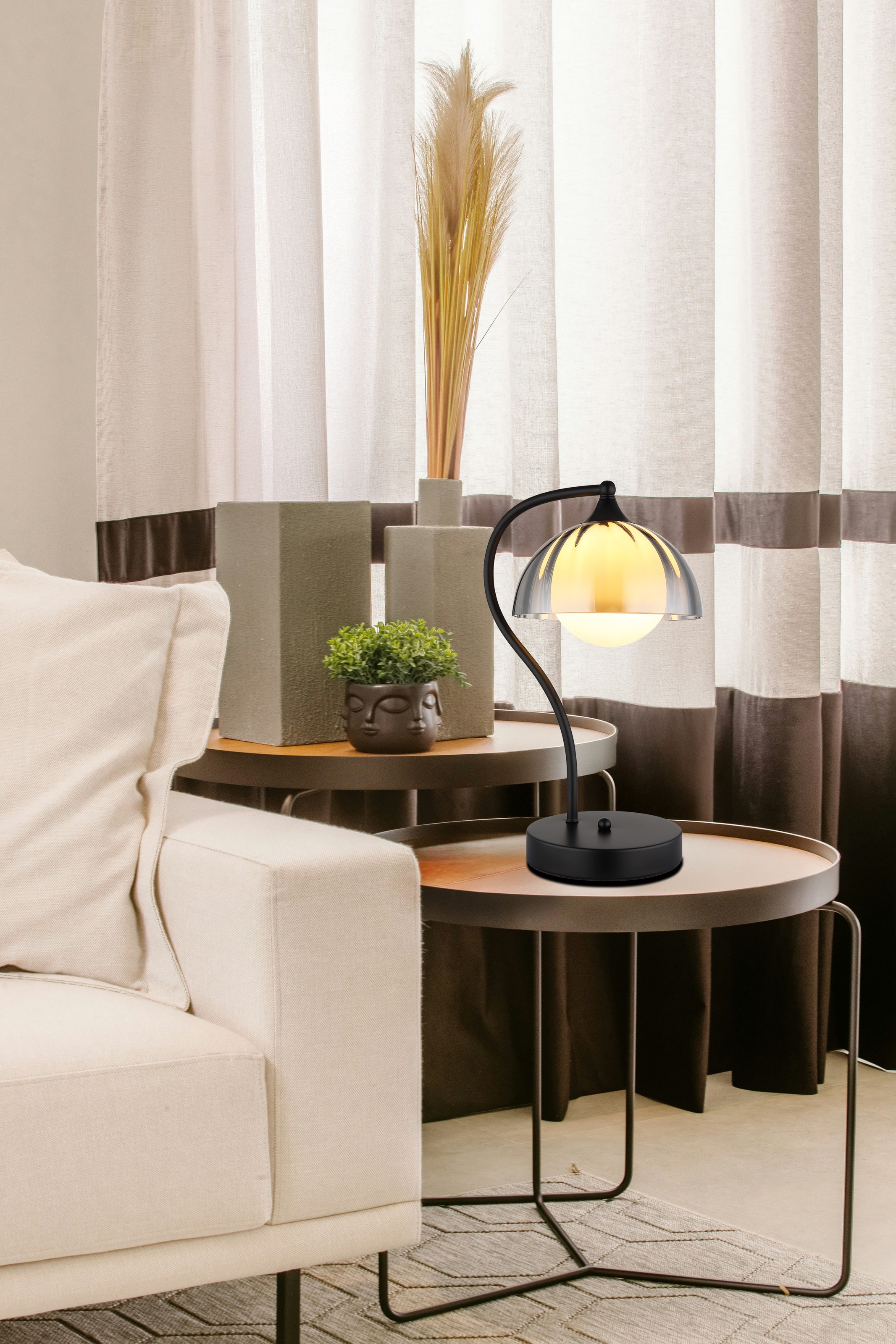 NOWA Tischleuchte »EVA«, 1 flammig, Leuchtmittel G9 | ohne Leuchtmittel, Tischlampe, Schlafzimmer, Wohnzimmer