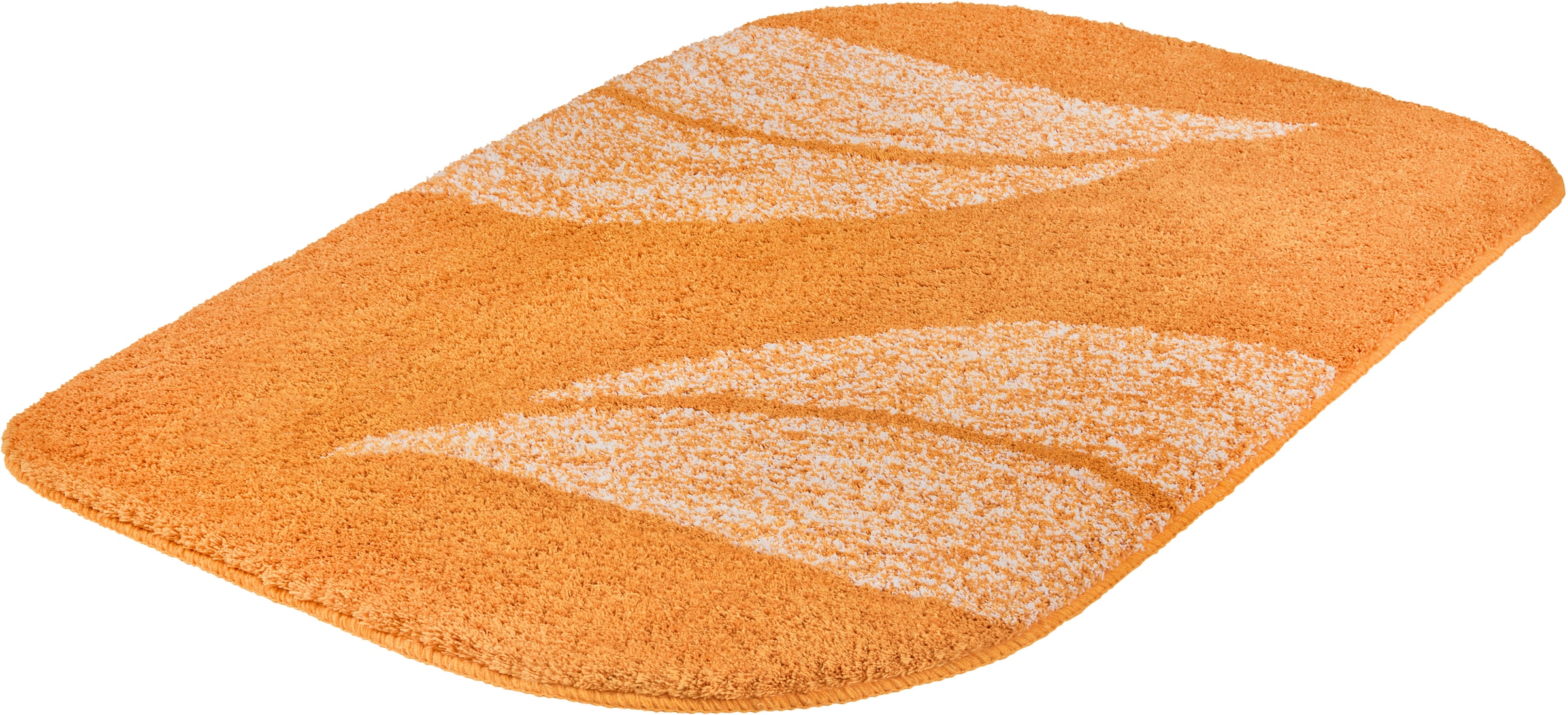 MEUSCH Badematte "Greta, Badvorleger, Badezimmer Teppich" Höhe 20 mm rutschhemmend beschichtet fußbodenheizungsgeeignet Badteppich mit dezentem, meliertem Blattmotiv