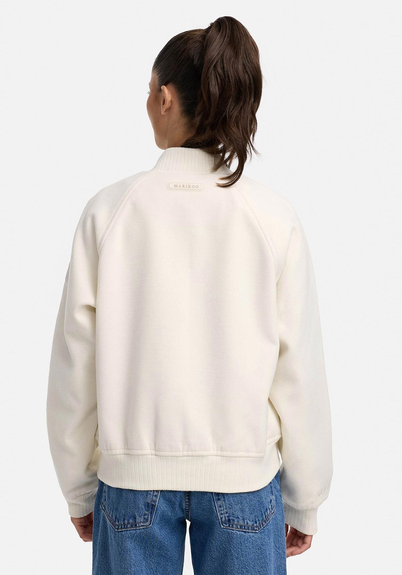 Marikoo Collegejacke »Zunaa«, Modische Jacke im Collegejacken-Stil mit Rippbündchen und Raglanärmeln