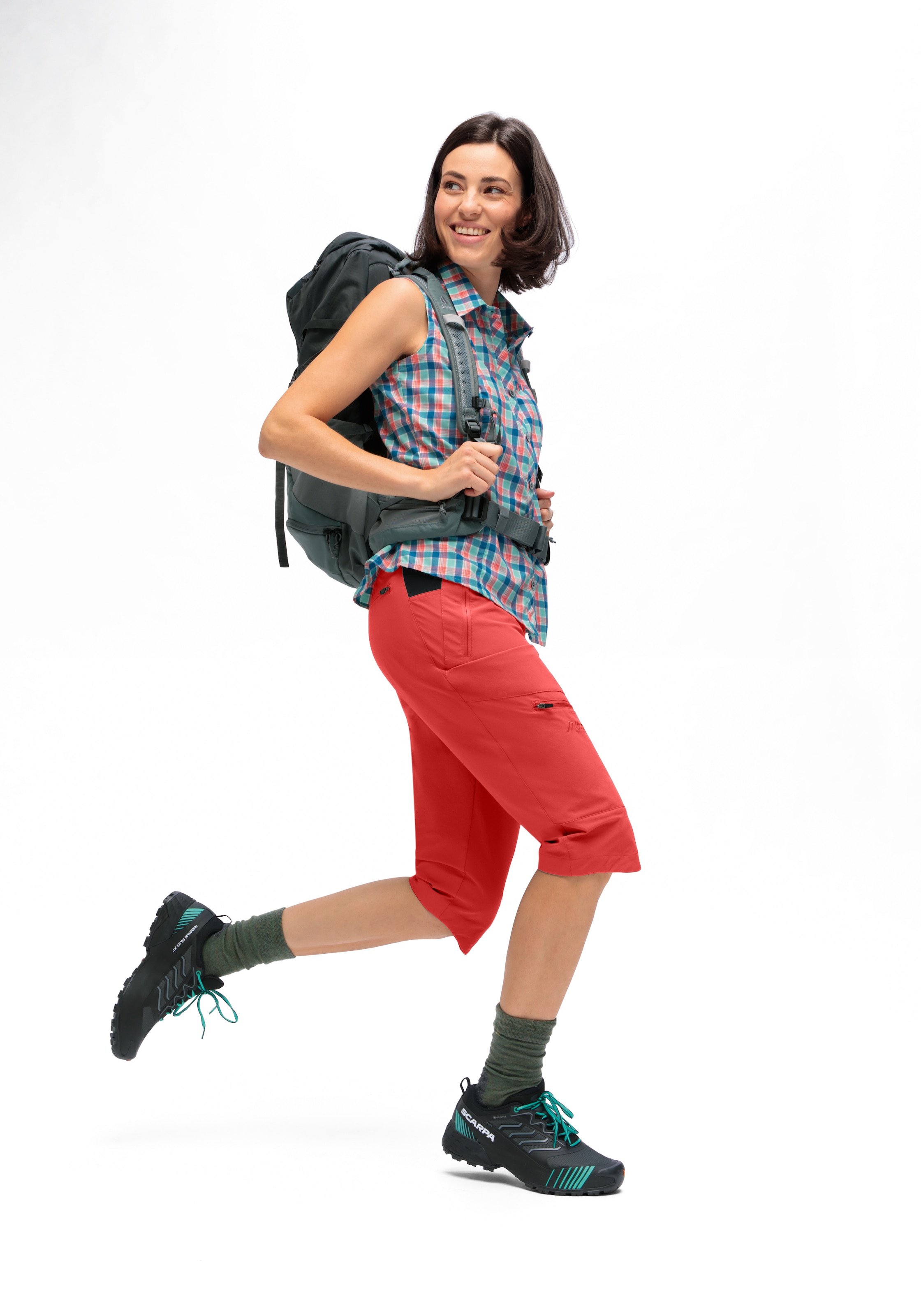 Maier Sports Outdoorhose »Inara slim Capri Vario«, Damen Wanderhose, elastische Funktionshose mit 4 Taschen, Slim Fit