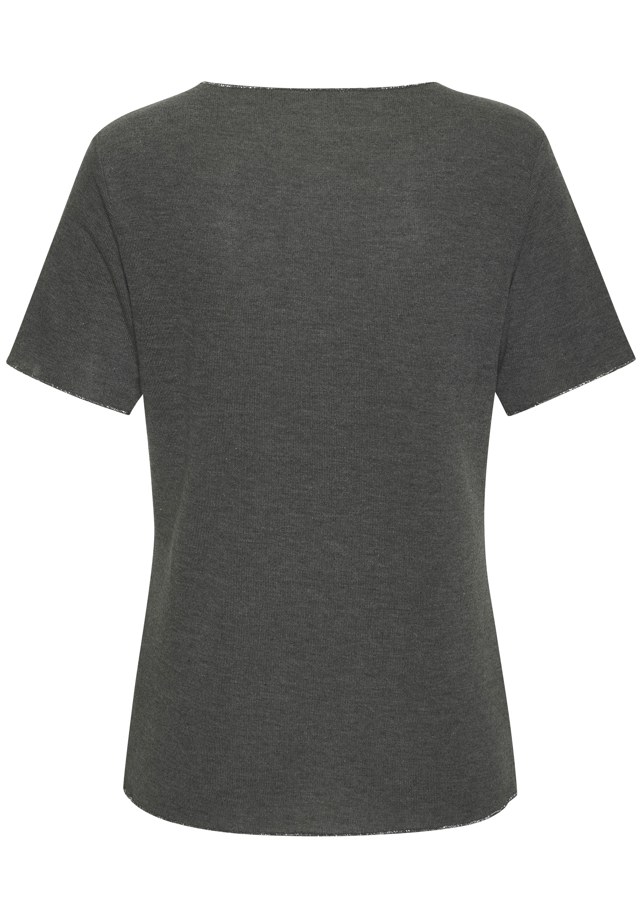 LASCANA Rundhalsshirt »mit feiner Glitzereinfassung«, aus weichem Viskose-Feinstrick