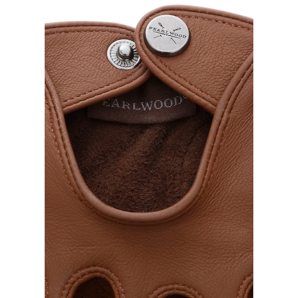 PEARLWOOD Lederhandschuhe, Halbfingerhandschuhe, intergrierter Elastikbund