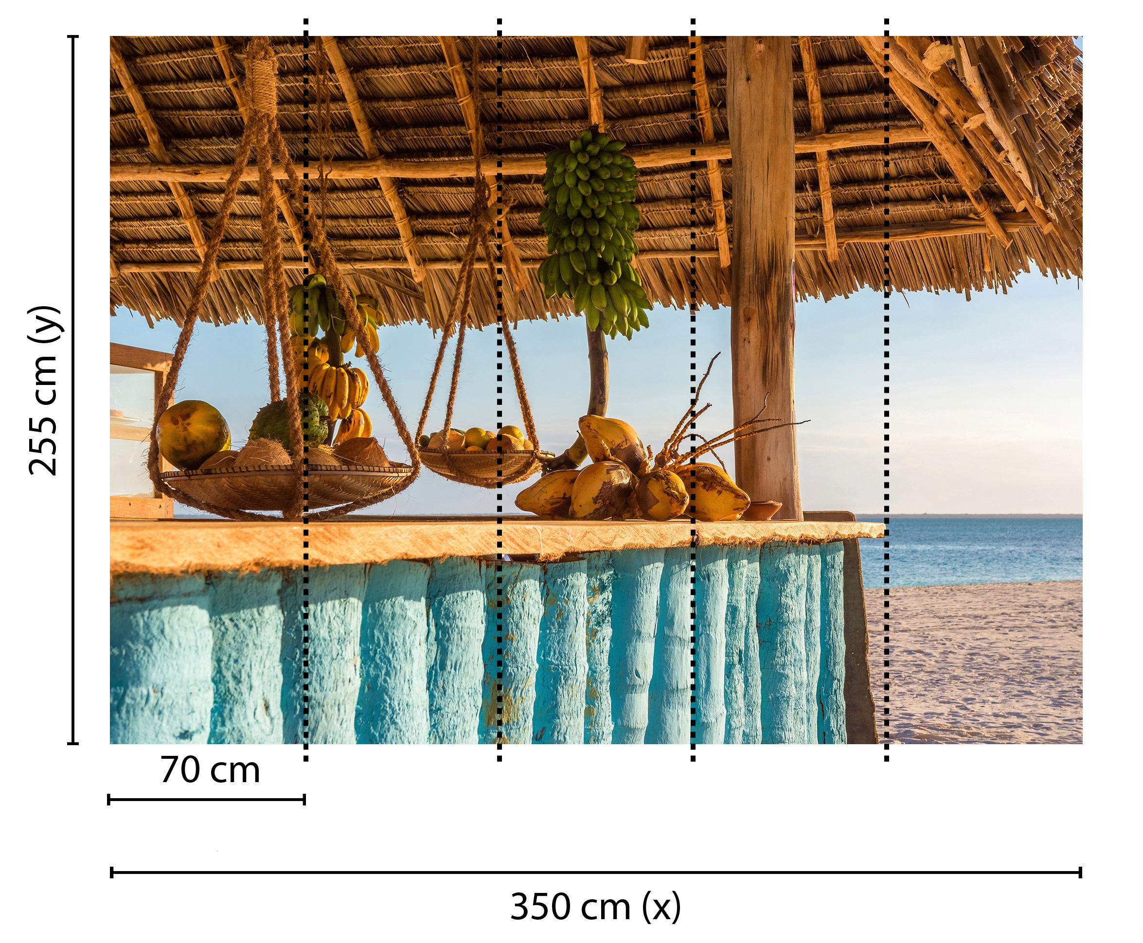 living walls Fototapete »Designwalls Beach Bar«, Vlies, Wand, Schräge, Decke