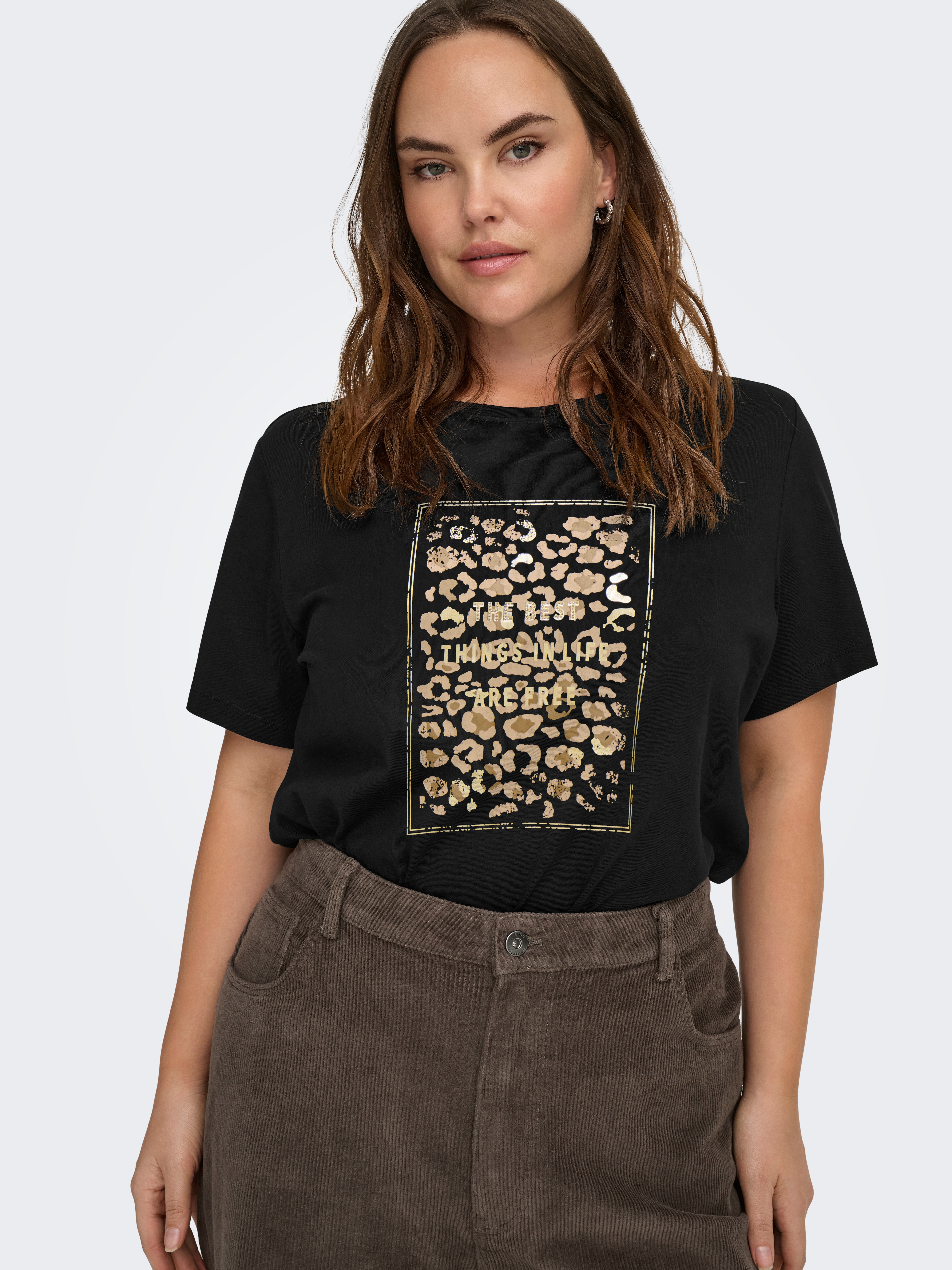 ONLY CARMAKOMA Kurzarmshirt "CARCRUZ LIFE SS O-NECK REG TEE JRS" Baumwolle, regular fit