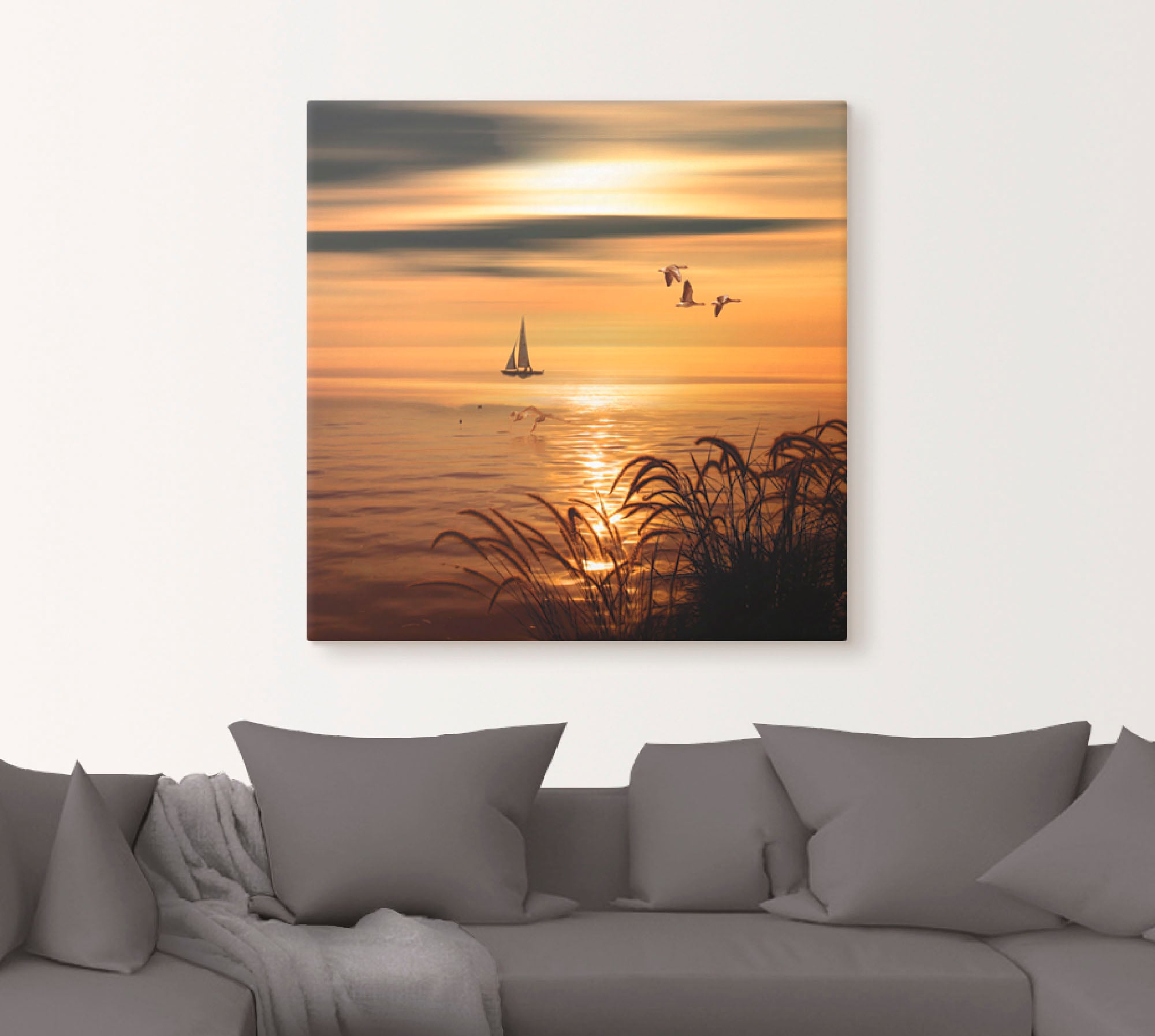 Artland Wandbild "Goldene See Impressionen", Gewässer, (1 St.), als Leinwan günstig online kaufen