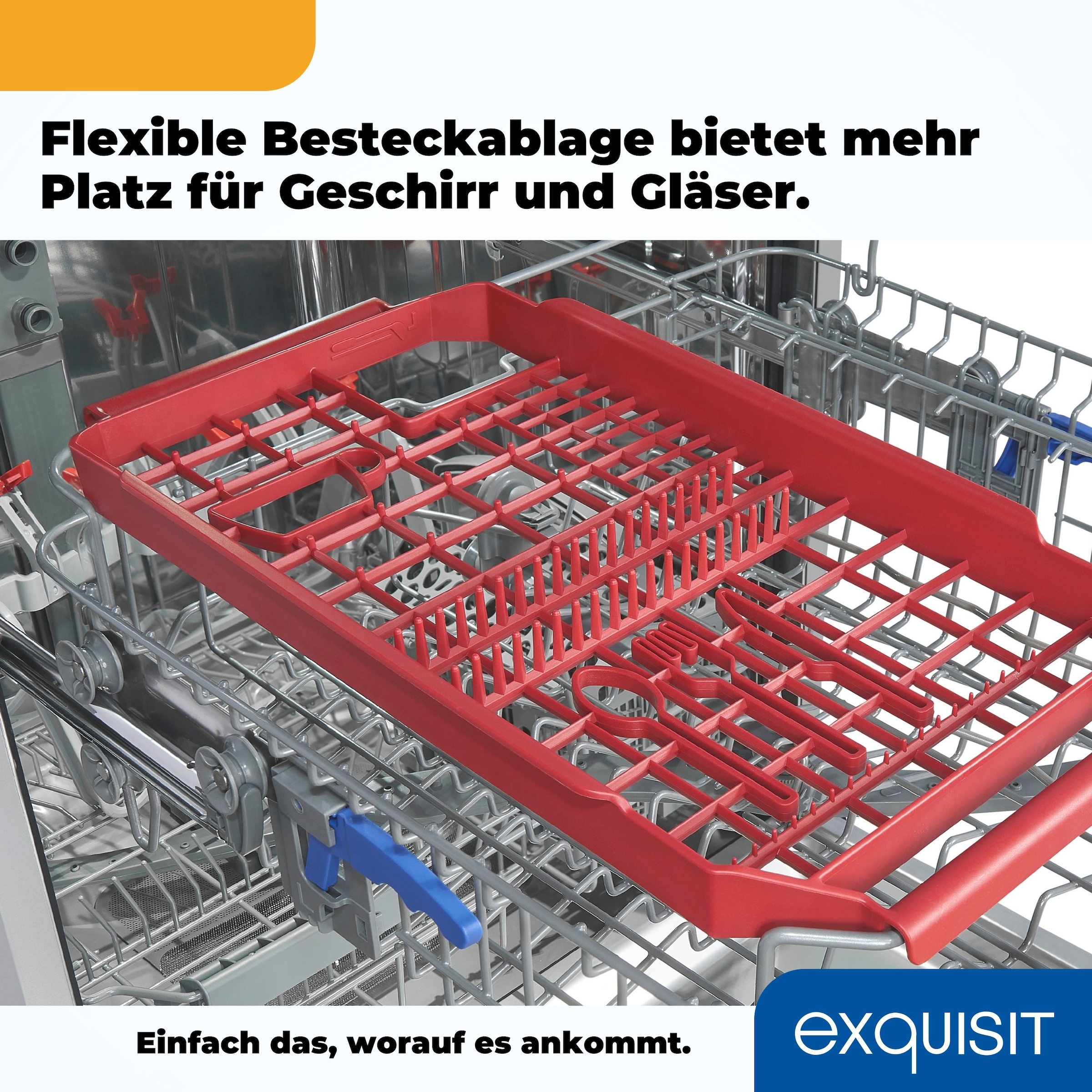 exquisit teilintegrierbarer Geschirrspüler »EGSP9414-EF-030D inox«, 14 Maßgedecke