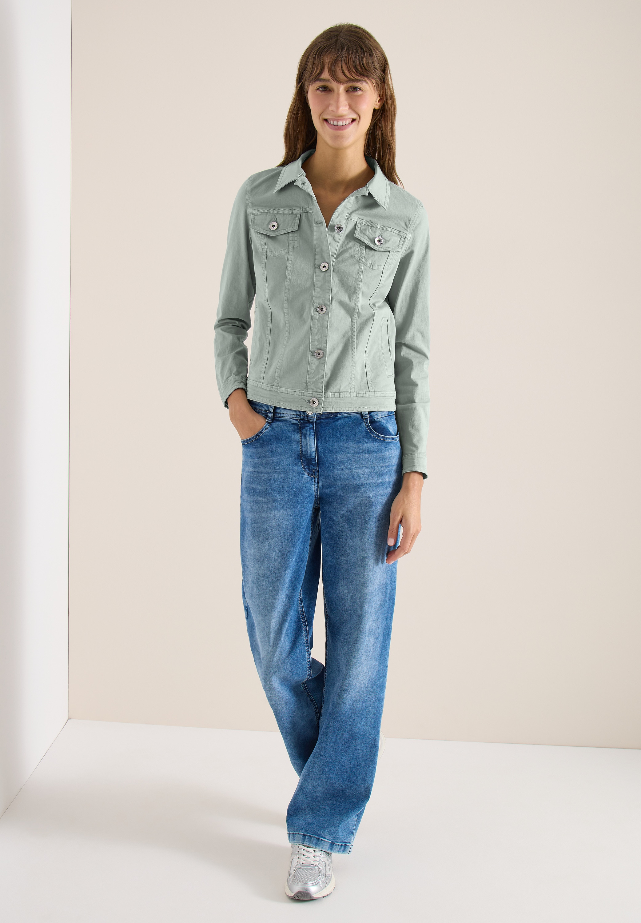 Cecil Jeansjacke ohne Kapuze aus Baumwolle mit Stretchanteil