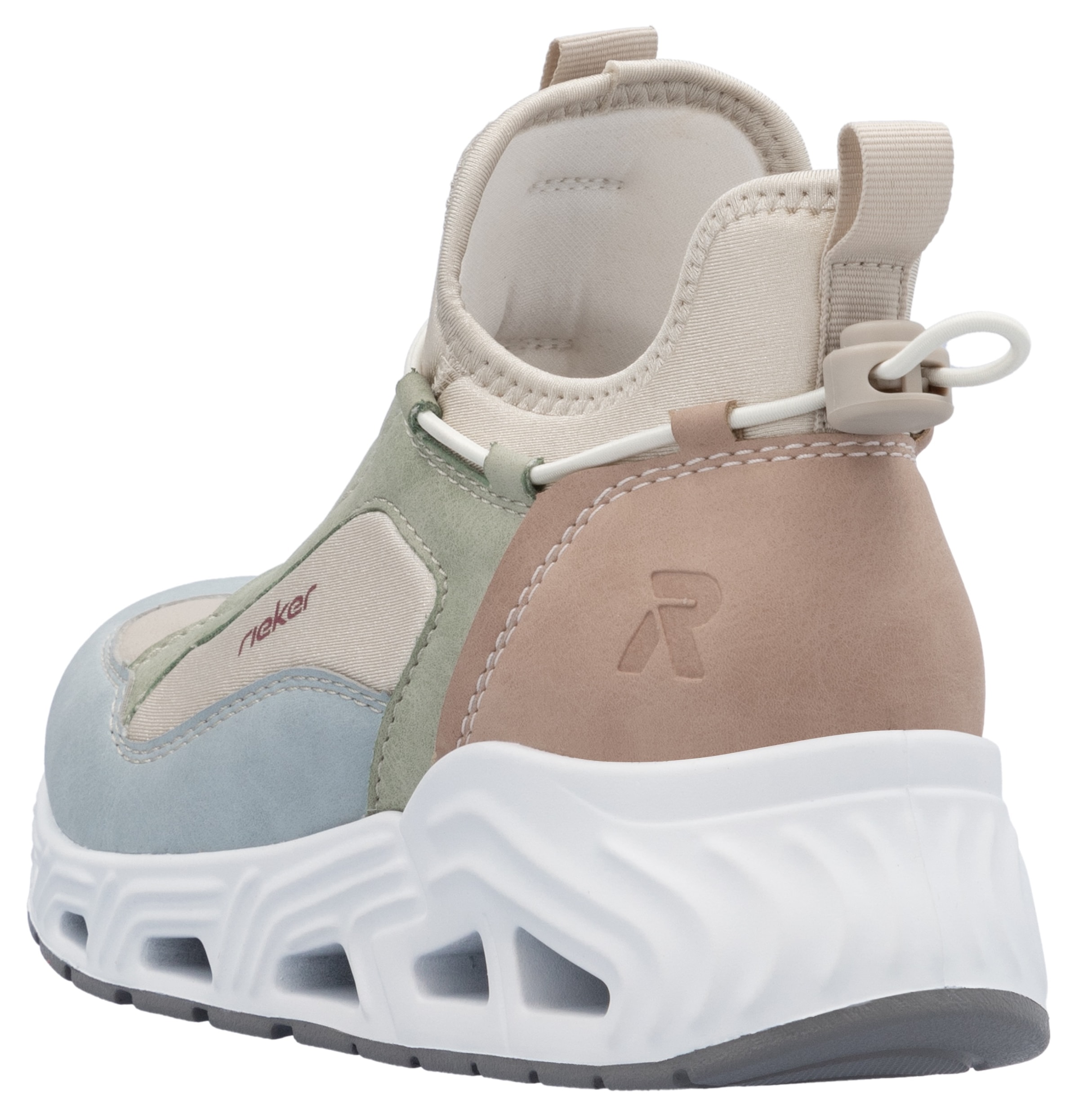 RIEKER Sport Slip-On Sneaker, High Top Sneaker, Schlupfschuh mit Schnellverschluss hinten