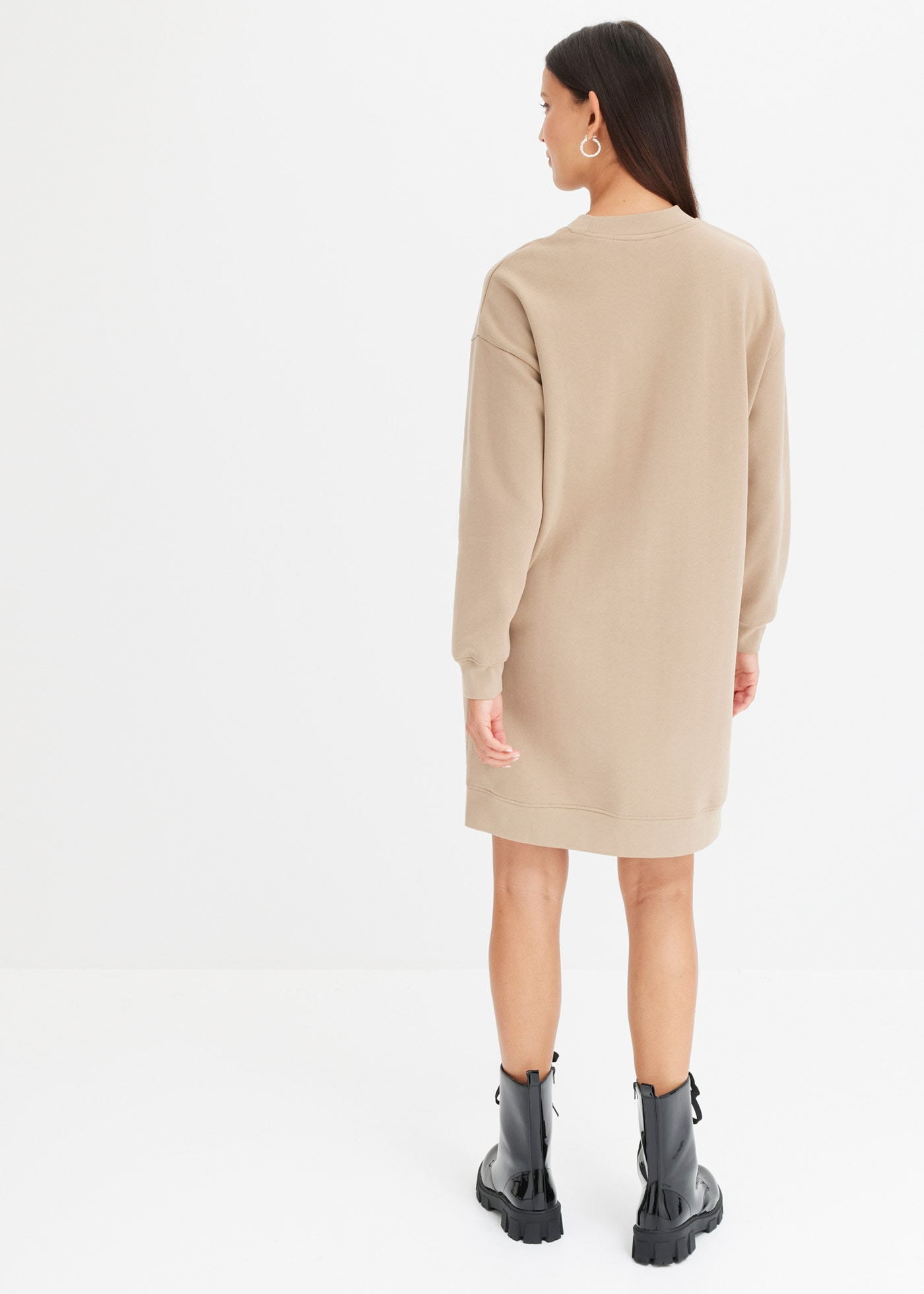 bonprix Sweatkleid »Oversize-Sweatkleid aus weichem Baumwoll-Mix« Oversize-Sweatkleid aus weichem Baumwoll-Mix