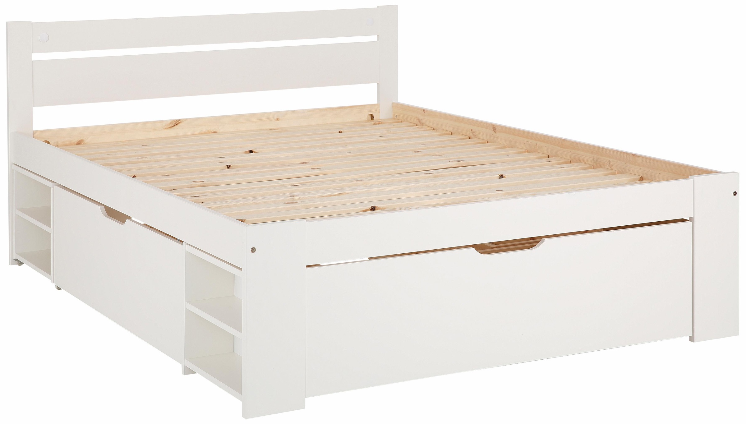OTTO home Massivholzbett ""HANNES " mit Schubladen und Regalen, Nachtschran günstig online kaufen