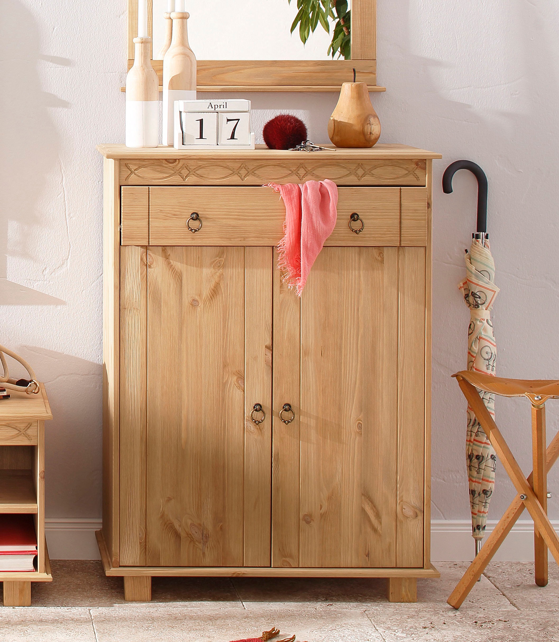 OTTO home Kommode "Indra, Sideboard" B/T/H: 74/35/100 cm, aus massiver Kiefer, FSC-zertifiziert, MADE in EU