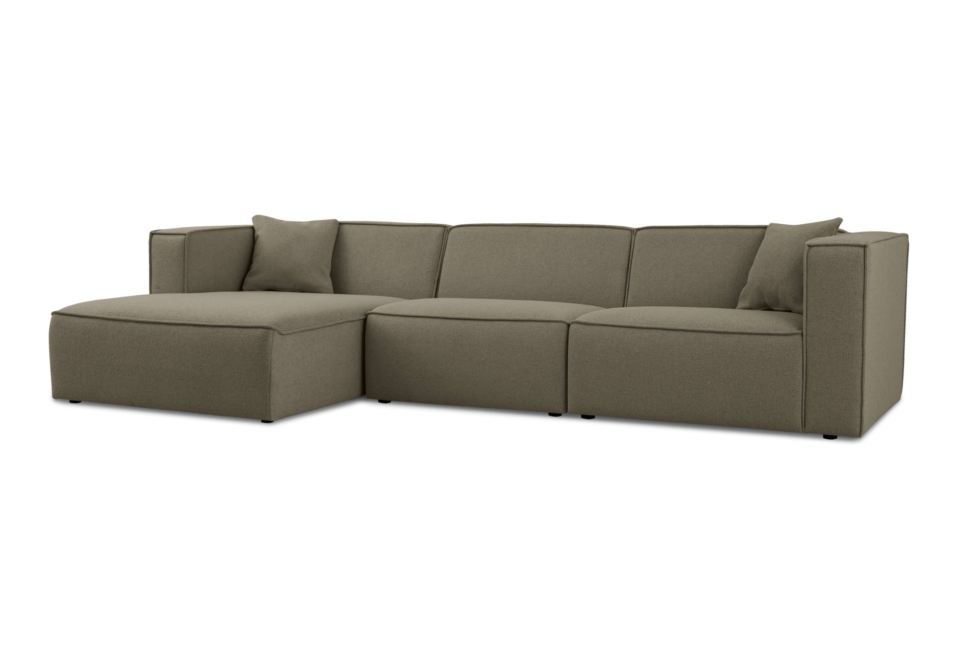 OTTO home Ecksofa »Tammie« Breite 312 cm, Webstoff fein, bodentief, mit Wellenunterfederung