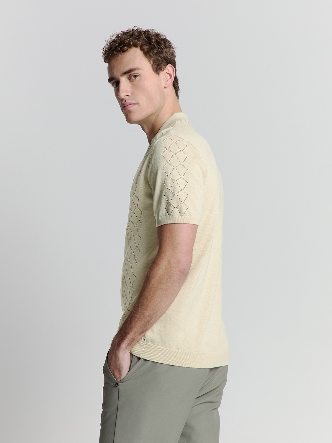NO EXCESS T-Shirt »No Excess Poloshirt mit kurzen Ärmeln«