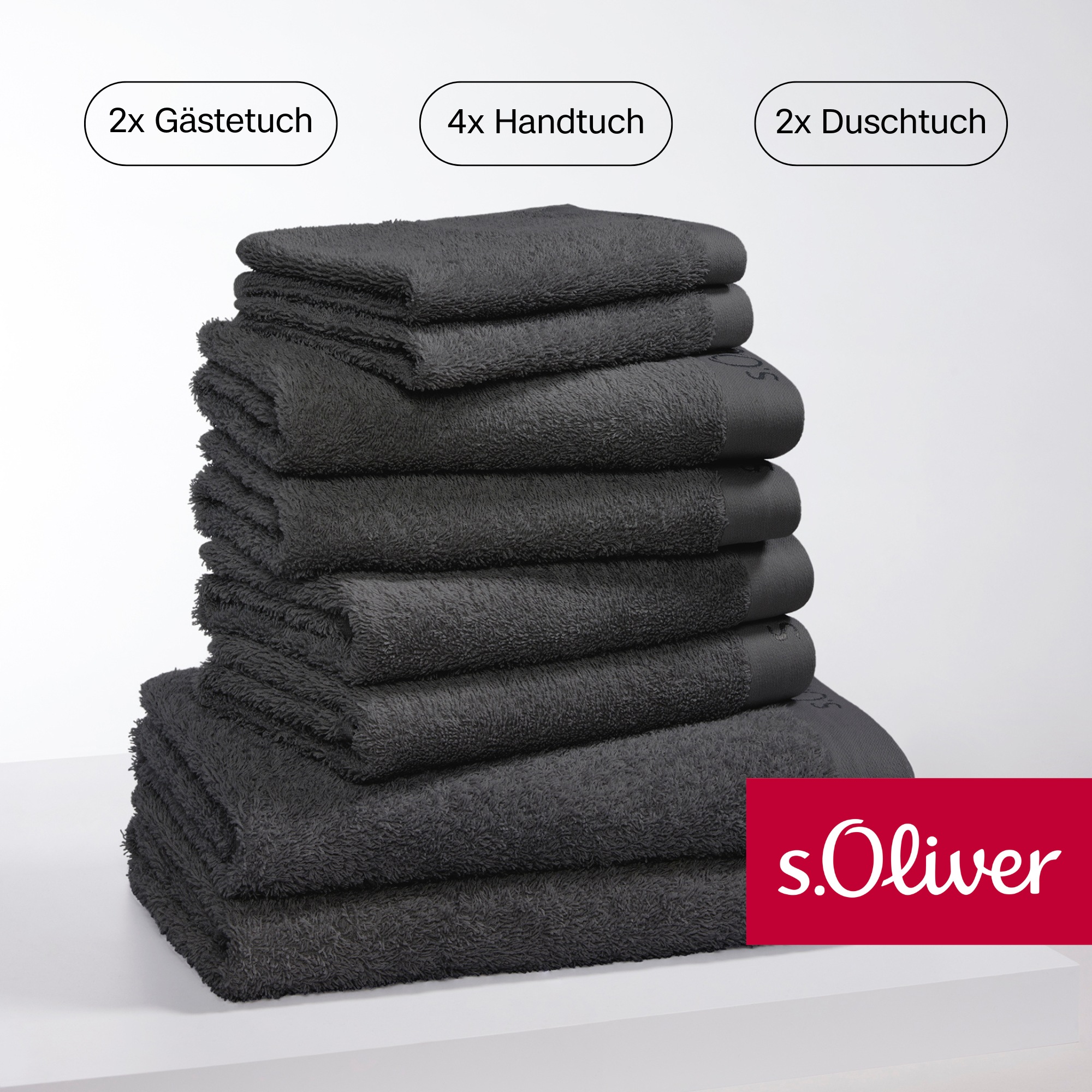 Handtuch Set »s. Oliver, besonders weich und saugfähig«, (Set, 8 St., 2 Gästetücher...