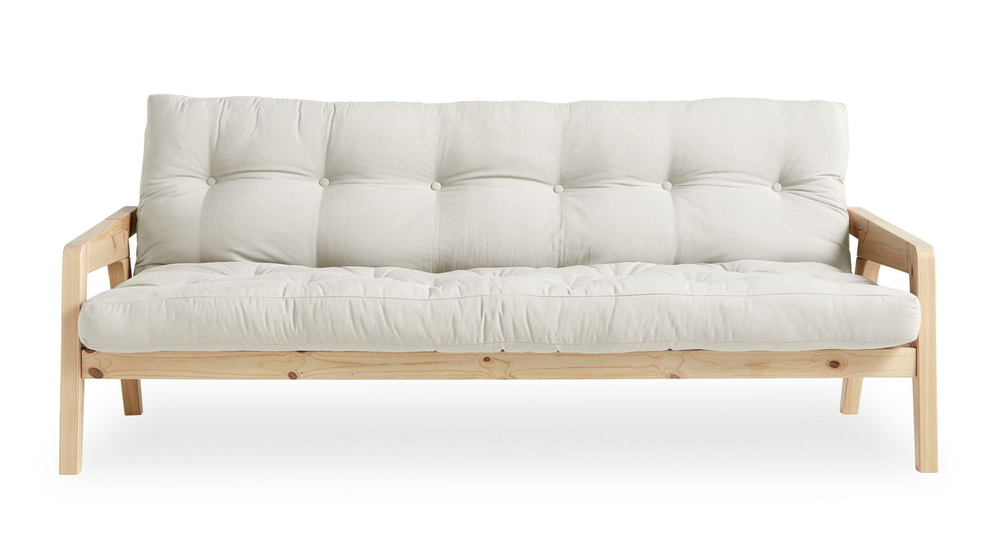 Karup Design Schlafsofa "Grab, inkl. Futonmatratze - aus massivem Kieferholz, 130x190 cm" Mit Holzstruktur, inkl. Futonmatratze, Liegefläche 130x190 cm