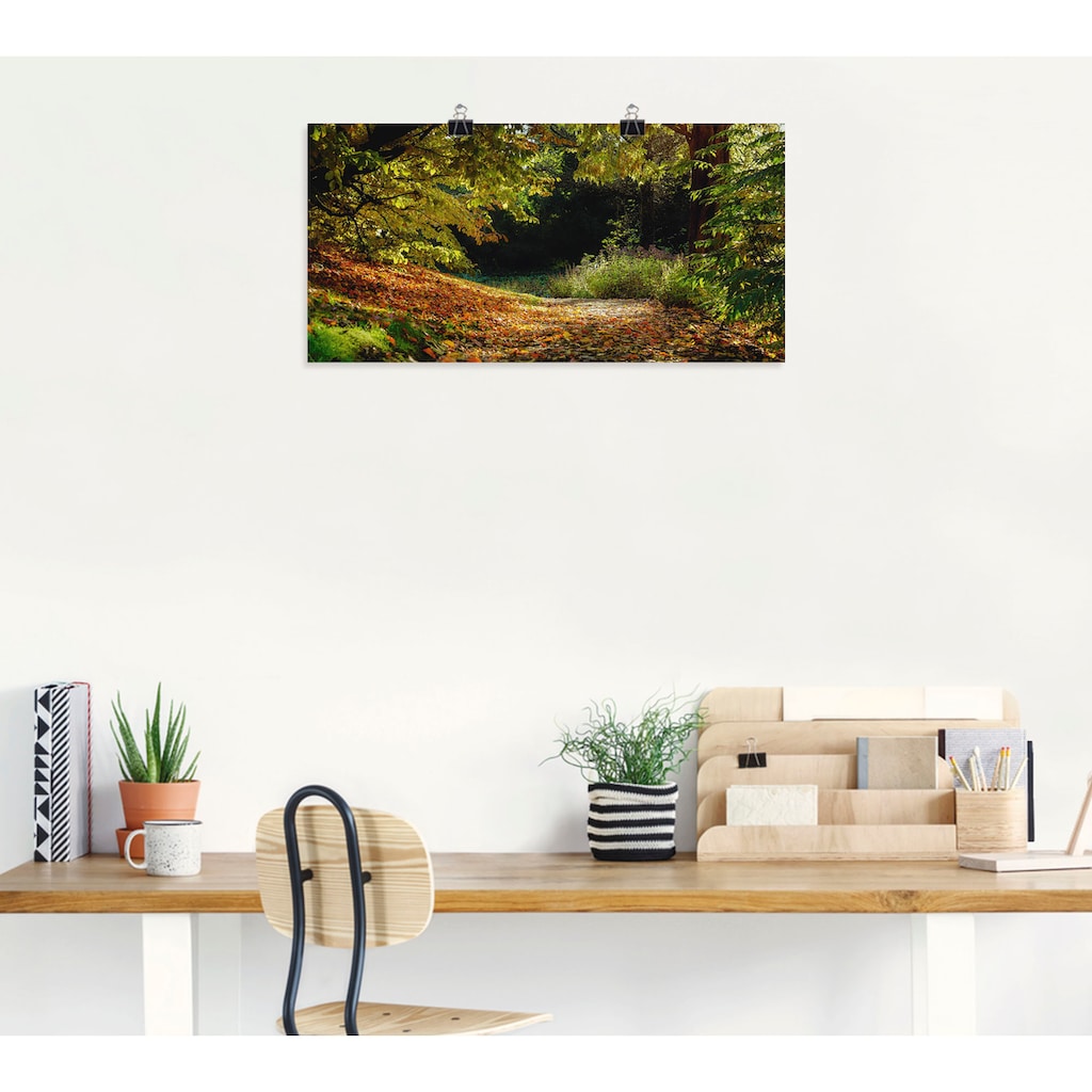 Artland Poster »Herbstteppich«, Wald, (1 St.), als Leinwandbild, Wandaufkleber oder Poster in versch. Größen