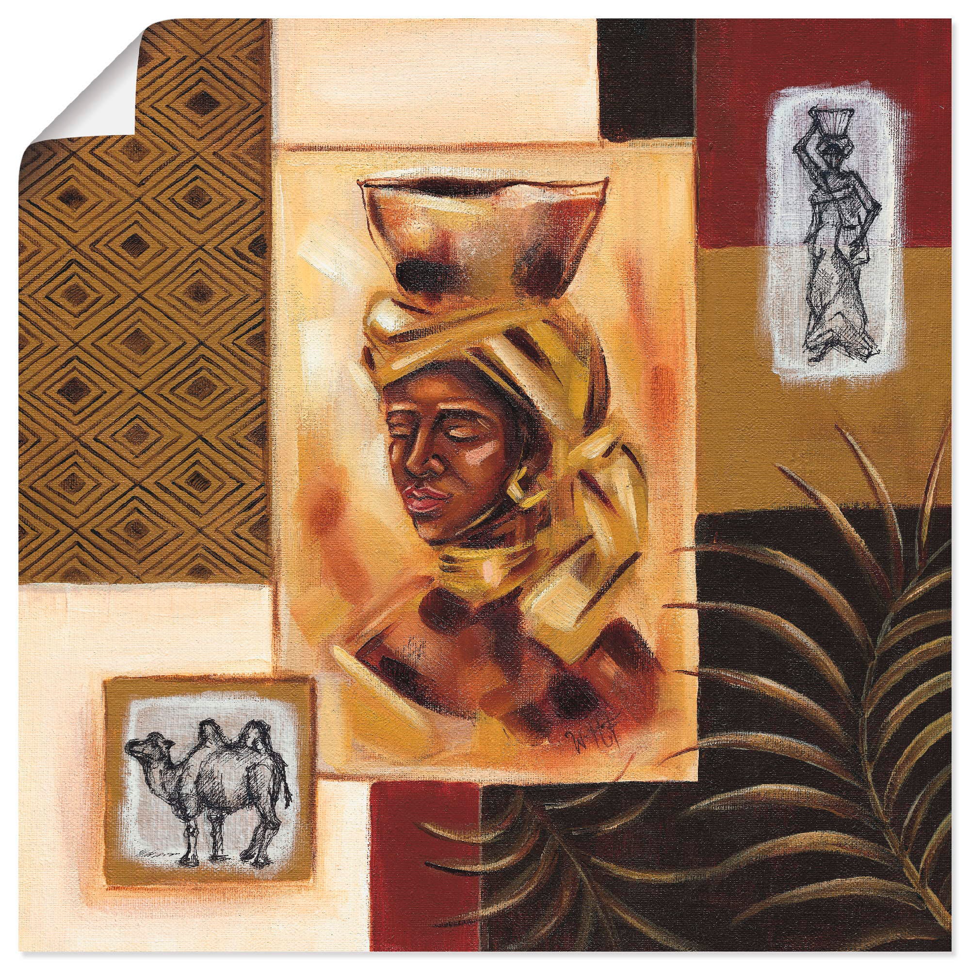 Black Friday Artland Wandbild »Aus Afrika II«, Frau, (1 St.), als  Leinwandbild, Wandaufkleber oder Poster in versch. Größen | BAUR