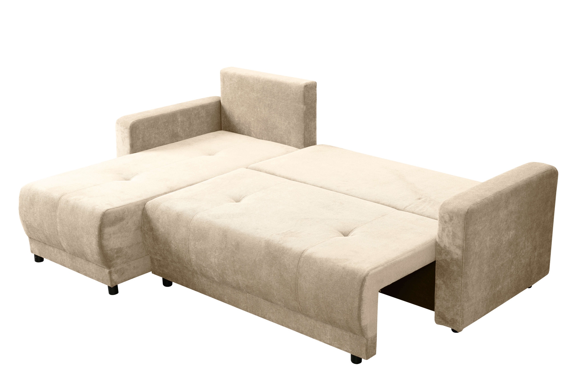 INOSIGN Ecksofa »Navarra, Schlafsofa, 230cm, m. Bettfunktion (115/200cm) und Bettkasten«, Recamiere beidseitig montierbar, in Cord
