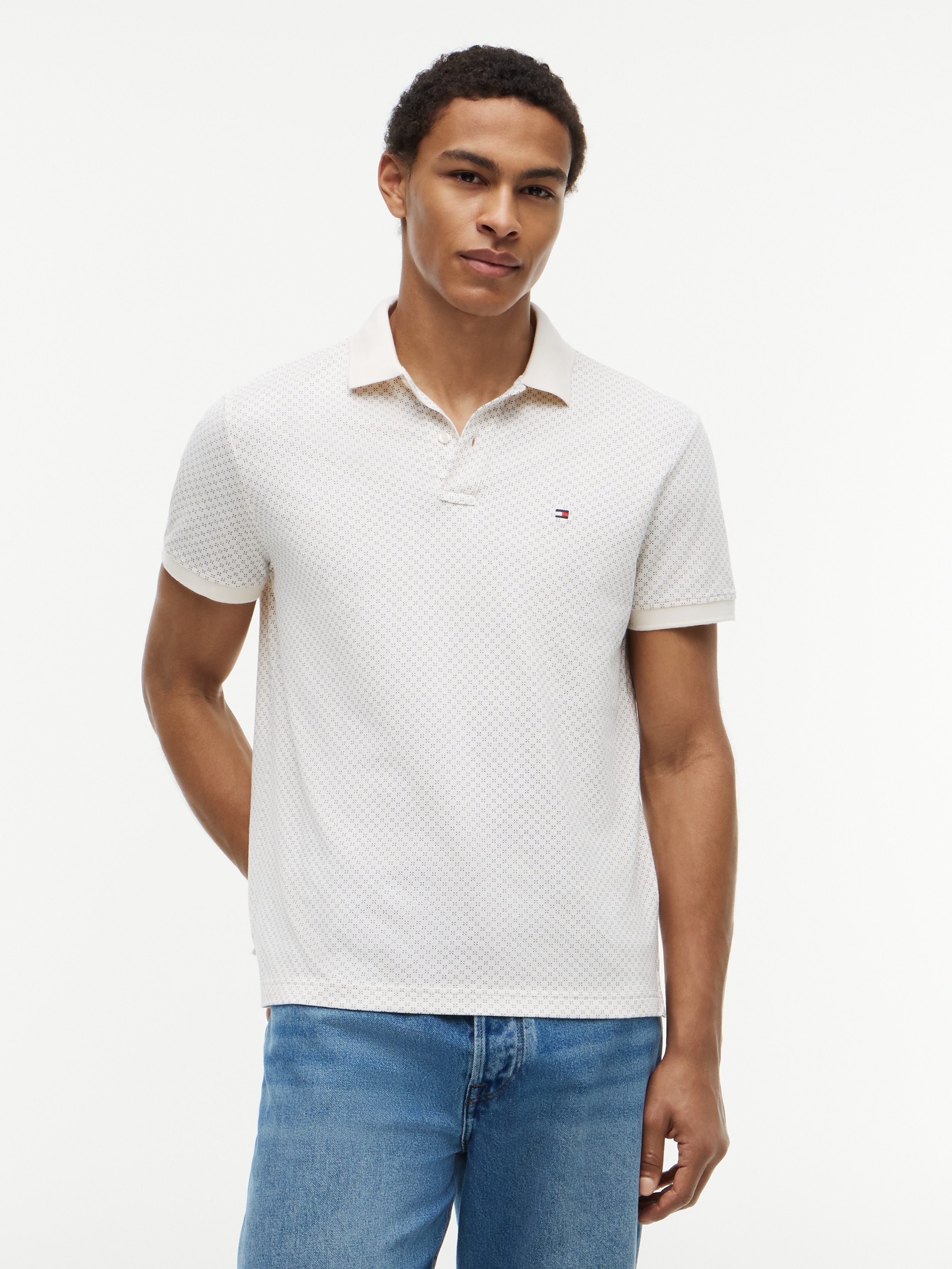 Tommy Hilfiger Poloshirt "MICROPRINT PIQUE" mit geometrischem Muster, regular fit