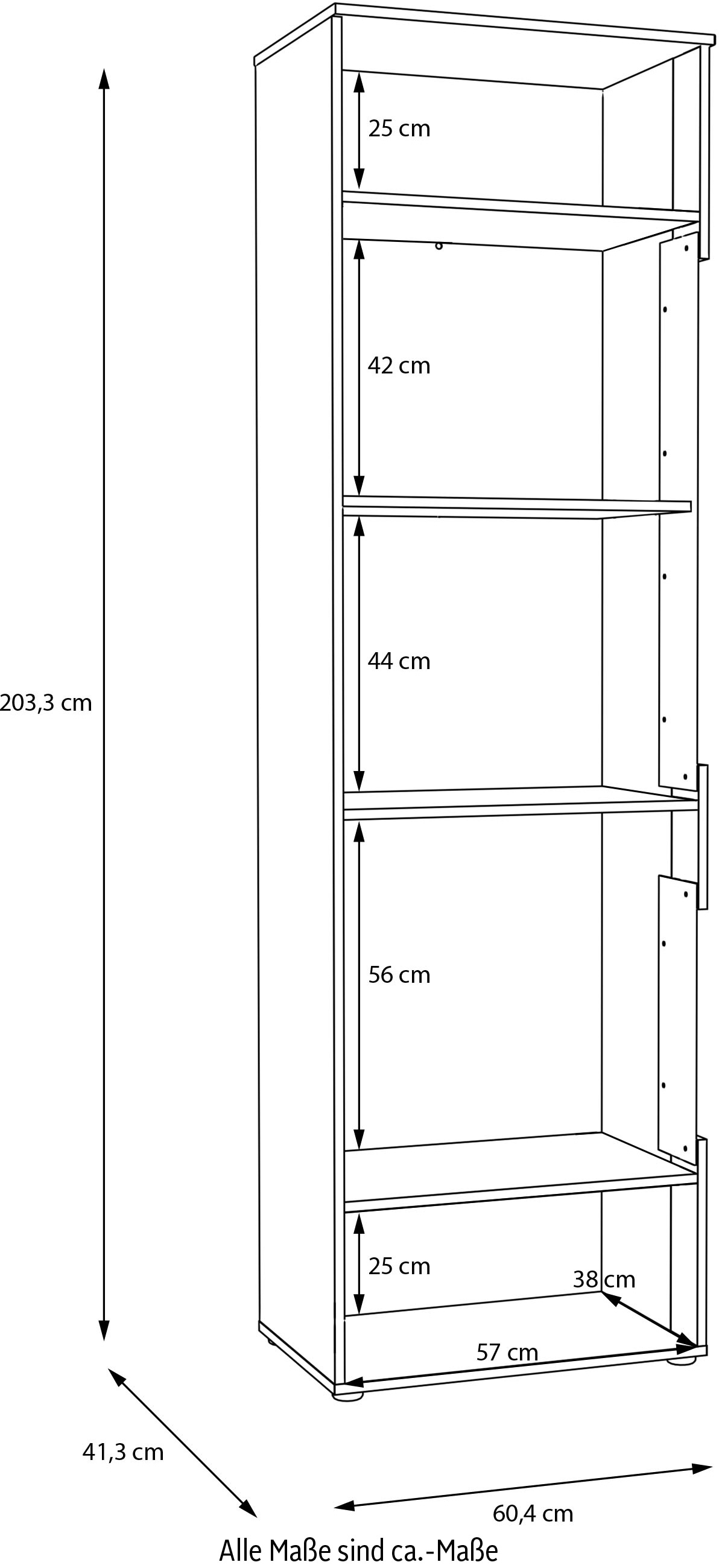 FORTE Vitrine »Como«, Vitrine, Glastüre, LED Beleuchtung, Soft Close Linksanschlag