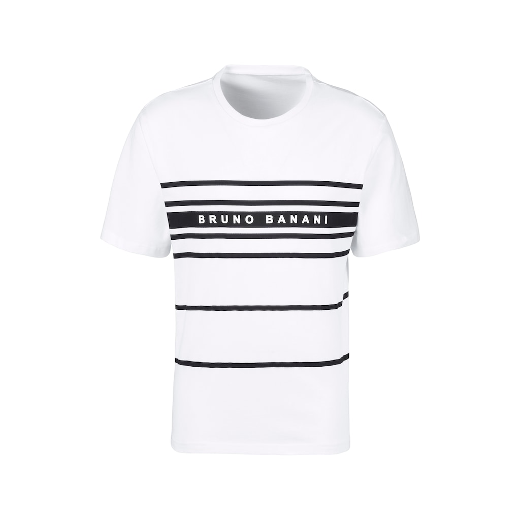 Marken Bruno Banani Bruno Banani Schlafanzug, (Spar-Set, 3 tlg.), 3-teilig, Shirt mit Shorts und langer Hose weiß-schwarz