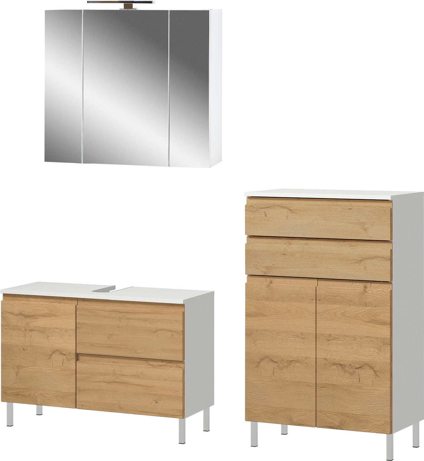 GERMANIA Badmöbel-Set "Torrance" 3 tlg. Waschbecken-Unterschrank, Spiegelsc günstig online kaufen