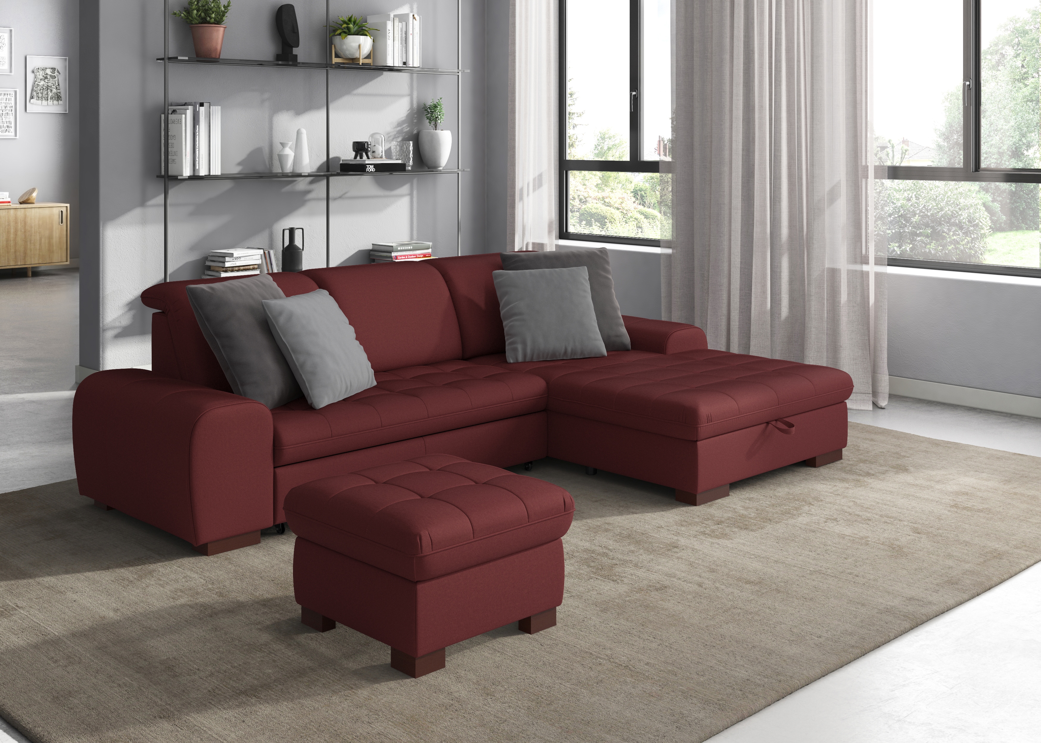 sit&more Ecksofa "Luxor L-Form" wahlweise mit Schlaffunktion, Bettkasten und Kopfteilverstellung