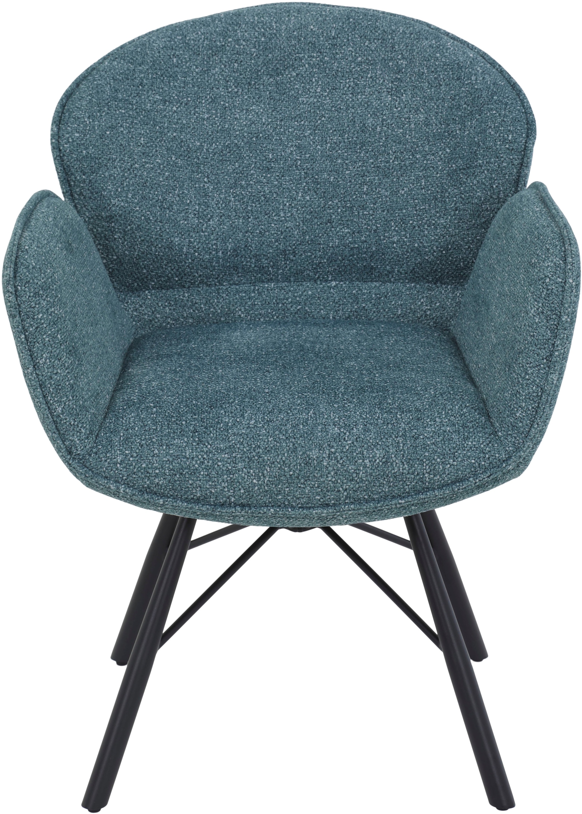 HELA 4-Fußstuhl »BRISTOL, Armlehnen Stuhl, Sessel, Esszimmerstuhl«, (Set), 2 St., Microfaser-Bouclé, 360° drehbar mit Auto-Return,gepolstert,Boucléoptik,Armlehnen
