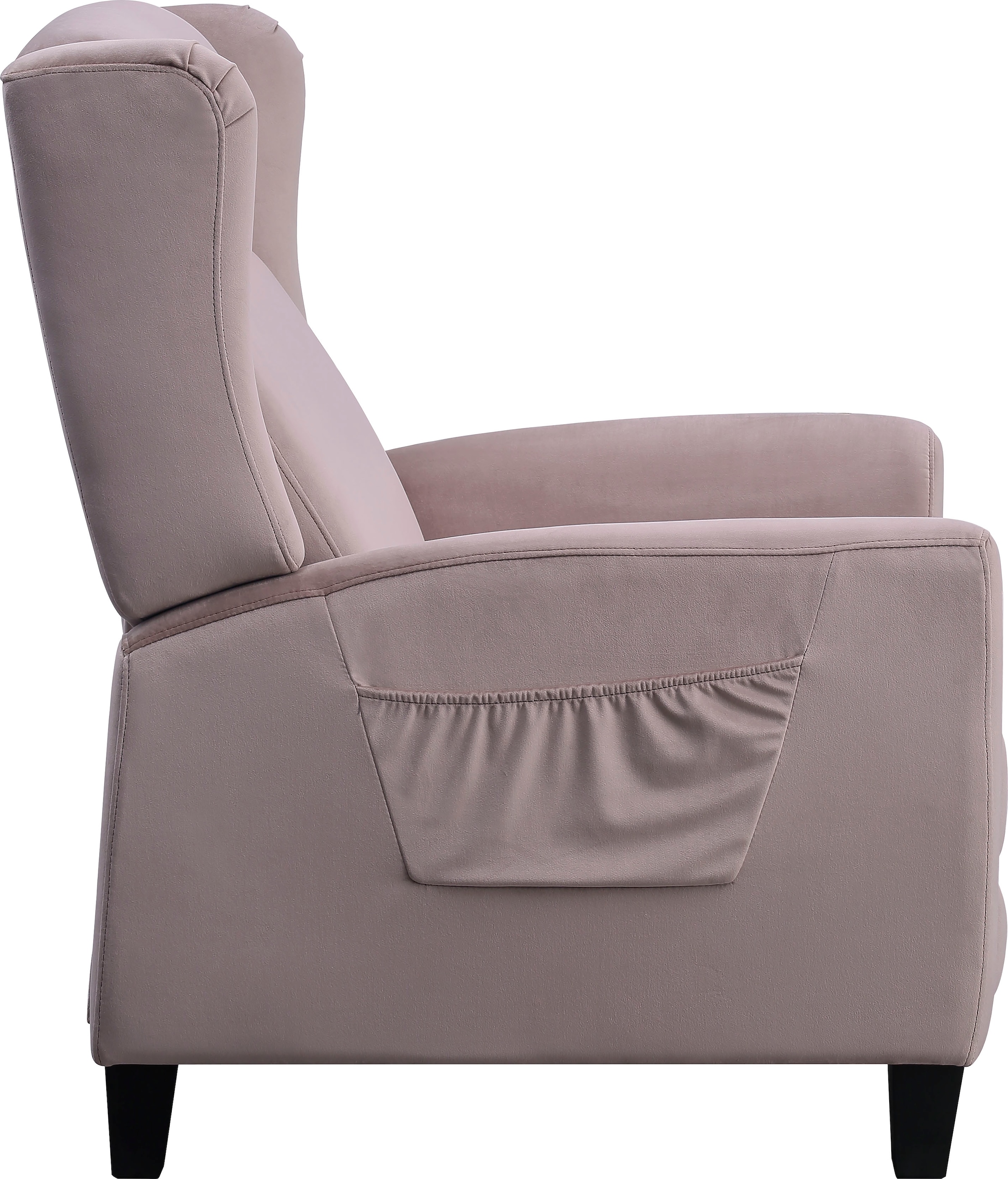 ATLANTIC home collection TV-Sessel »Timo«, klassischer Ohrensessel mit Relaxfunktion und praktischer Seitentasche