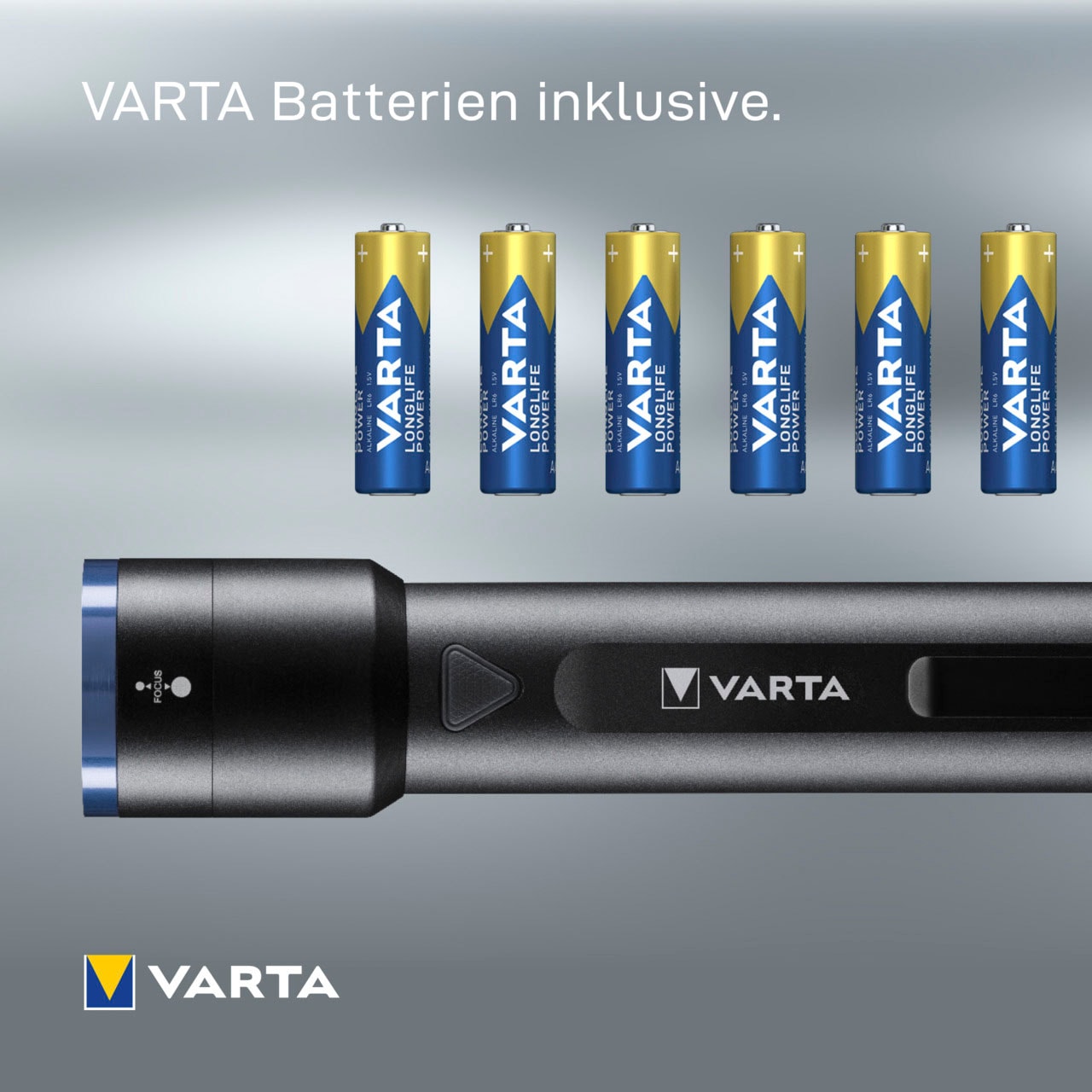 VARTA Taschenlampe 1000 »Night BAUR | Leuchtstärke, Cutter Premium«, vier Leuchtmodi, F40 schwarz Lumen (Set)