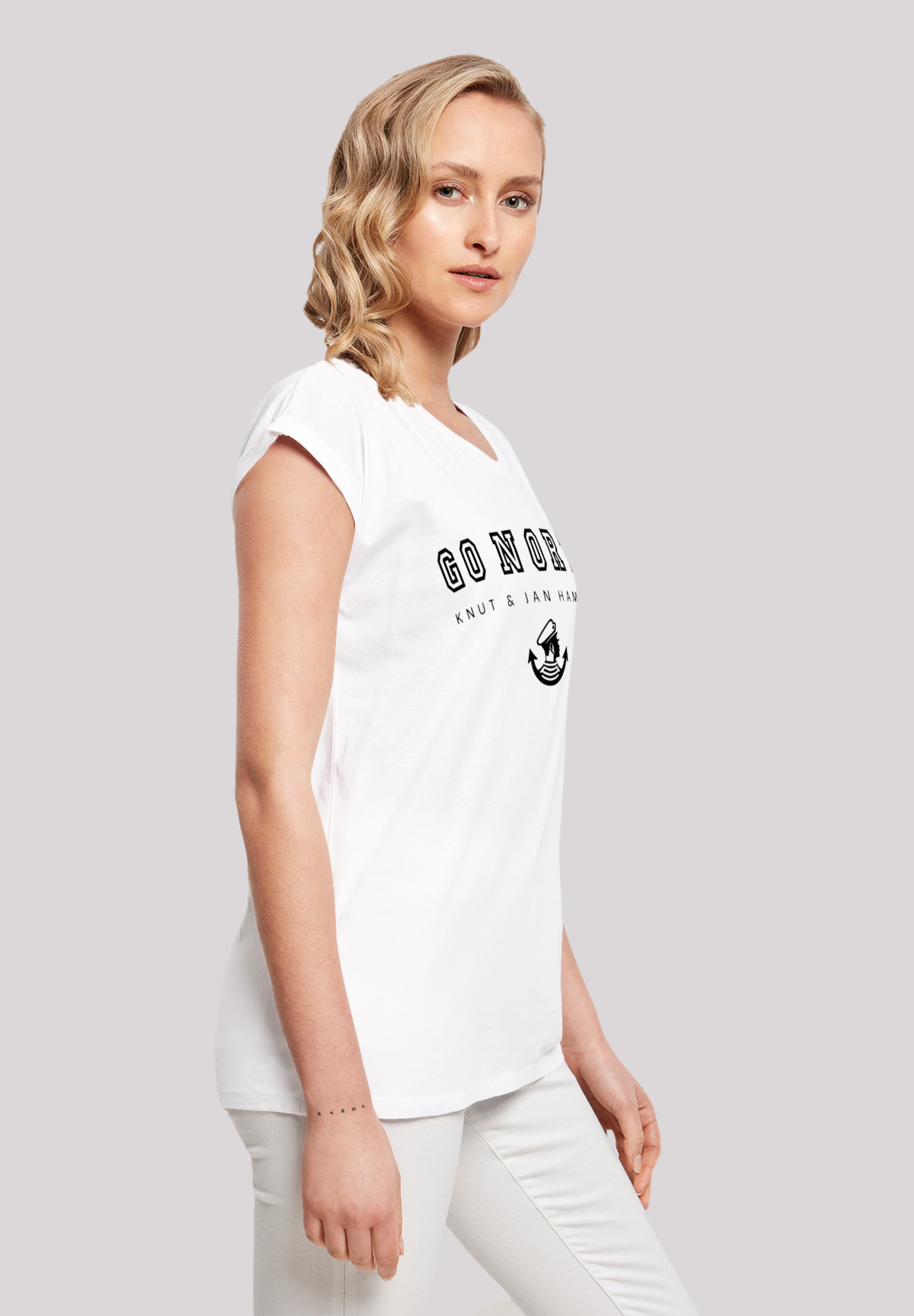 F4NT4STIC T-Shirt »Go North Knut & Jan Hamburg«, Print